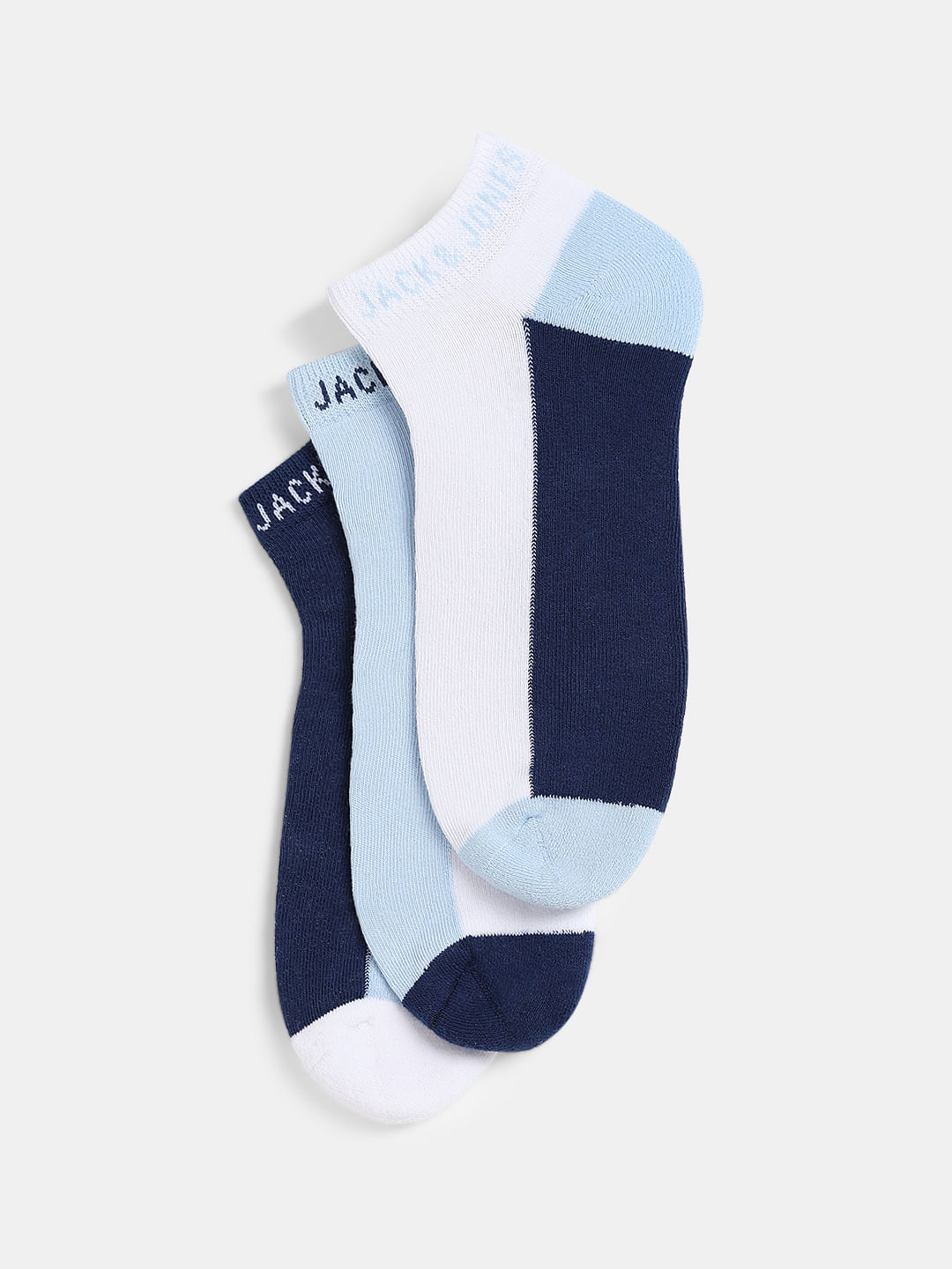 Pack Of 3 Colourblocked Ankle Length Socks