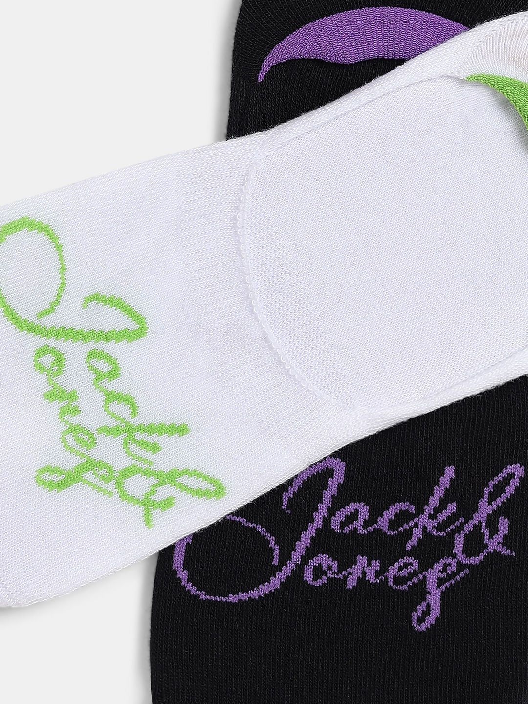 Pack Of 2 No Show Socks - Black & White