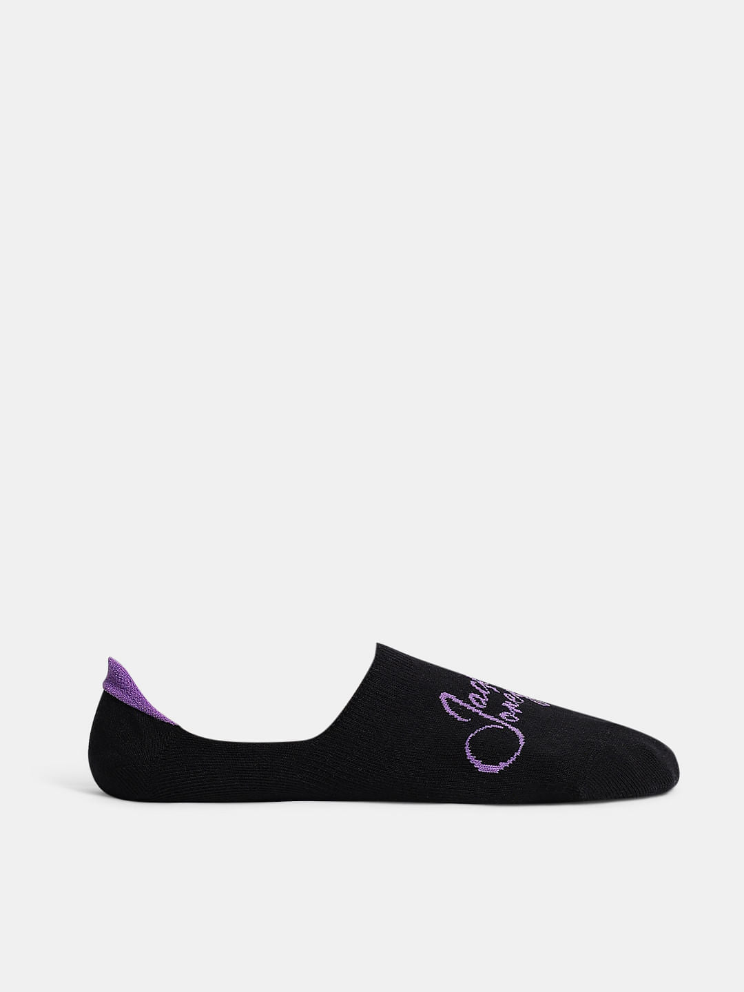 Pack Of 2 No Show Socks - Black & White