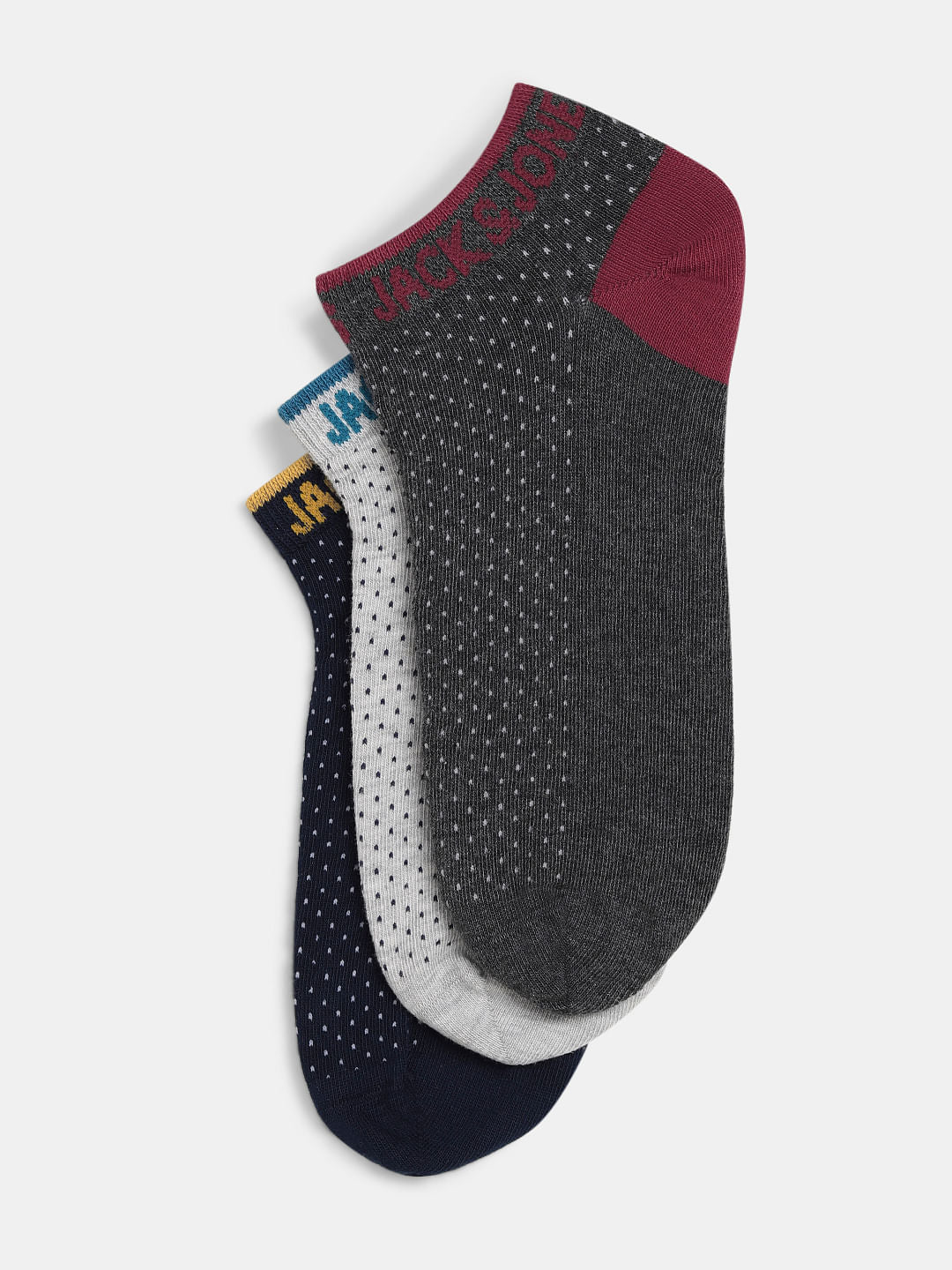 Pack of 3 Printed Ankle Length Socks