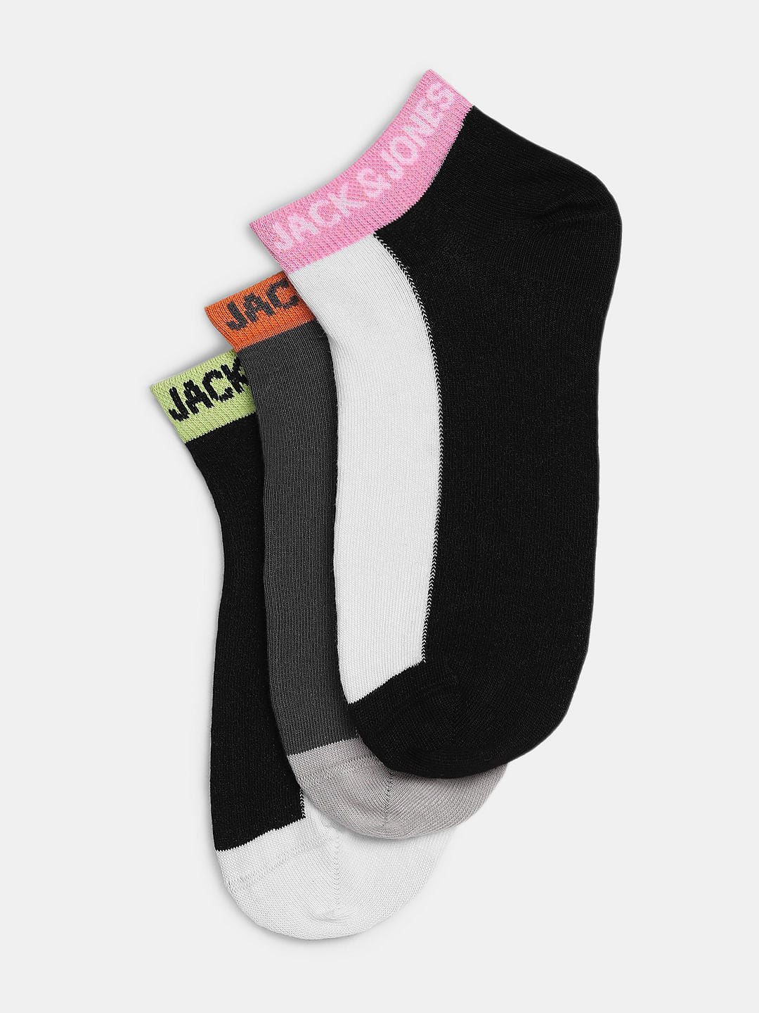 Pack Of 3 Colourblocked Ankle Length Socks