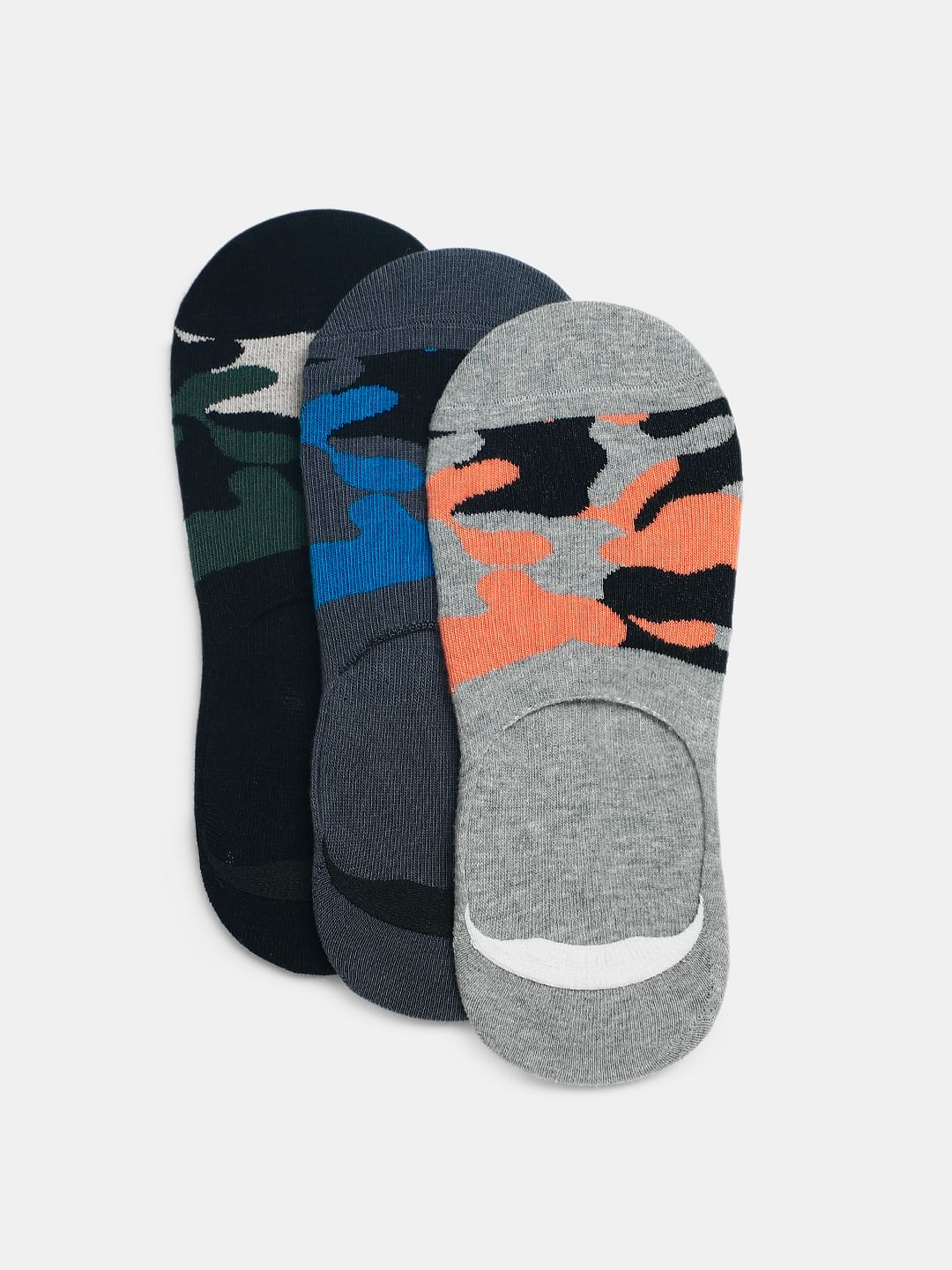Pack Of 3 Camo Print No Show Socks