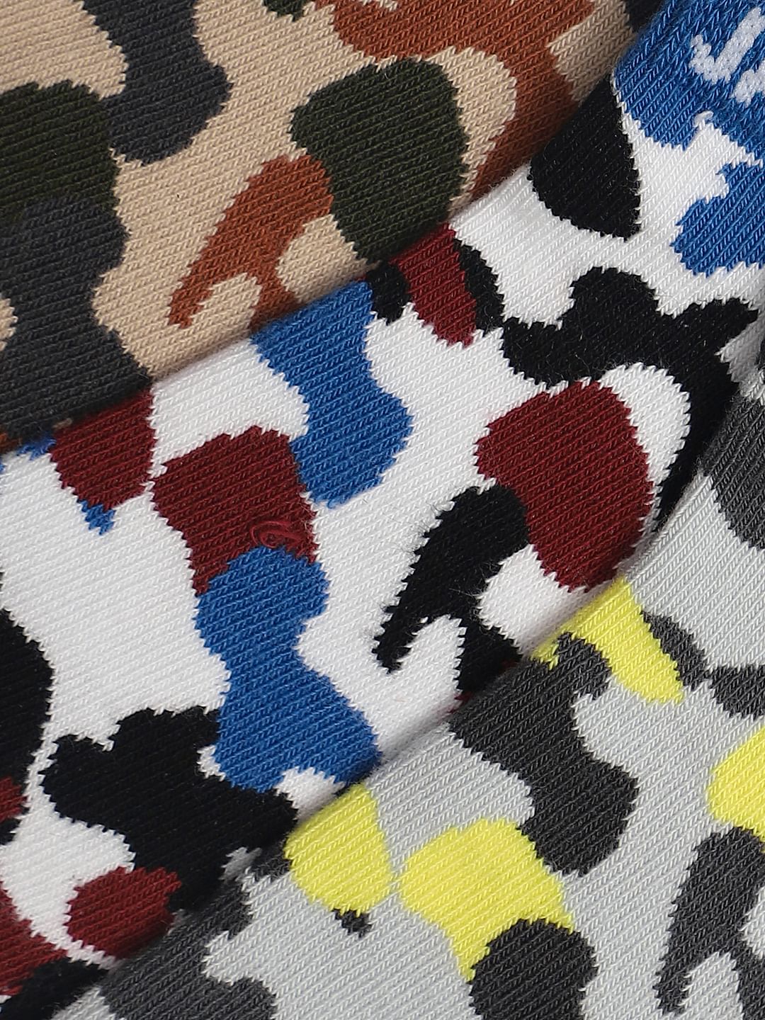 Pack Of 3 Camo Print Ankle Length Socks