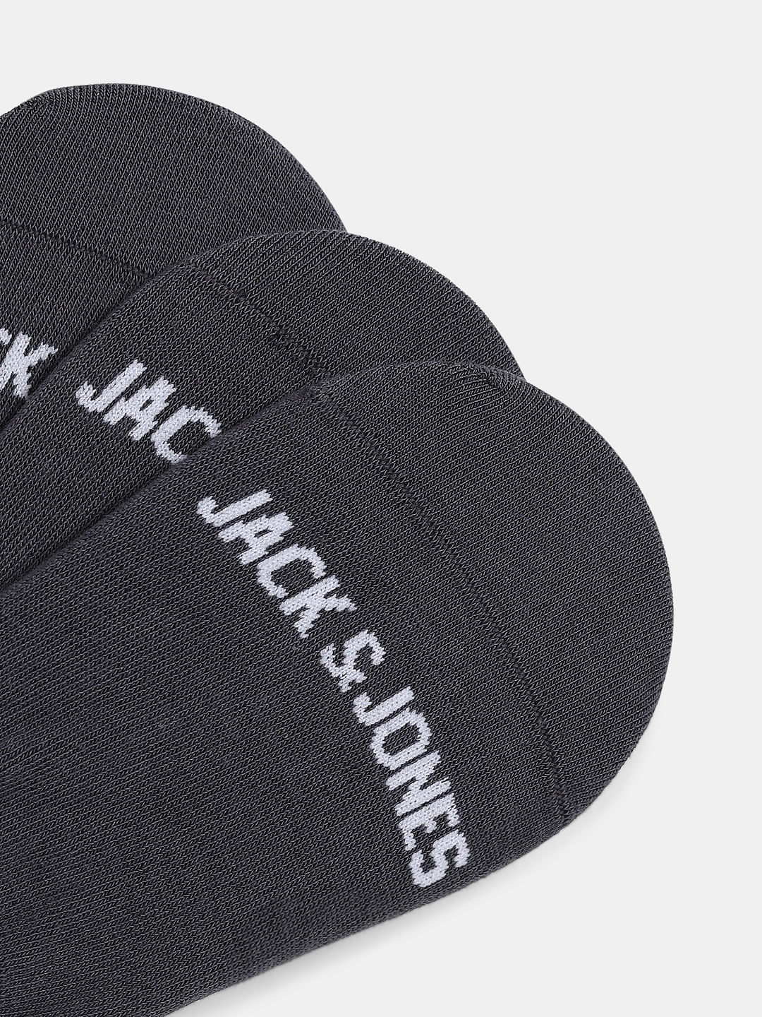 Pack Of 3 Dark Grey No Show Socks