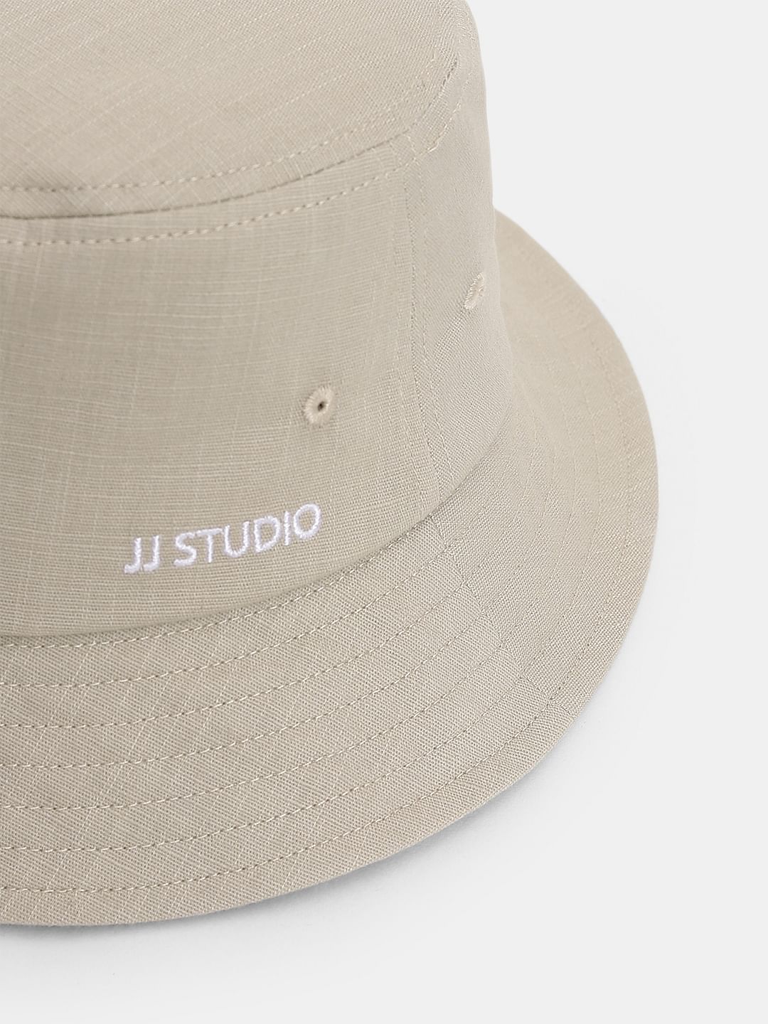 Beige Linen Bucket Hat