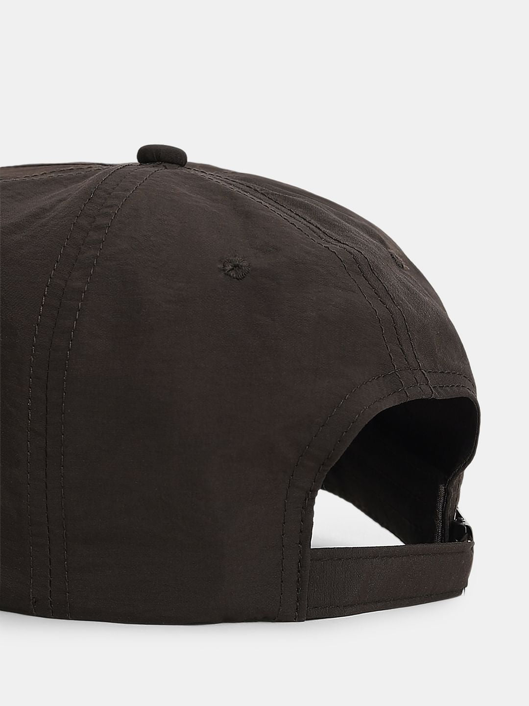 Dark Brown Embroidered Text Cap