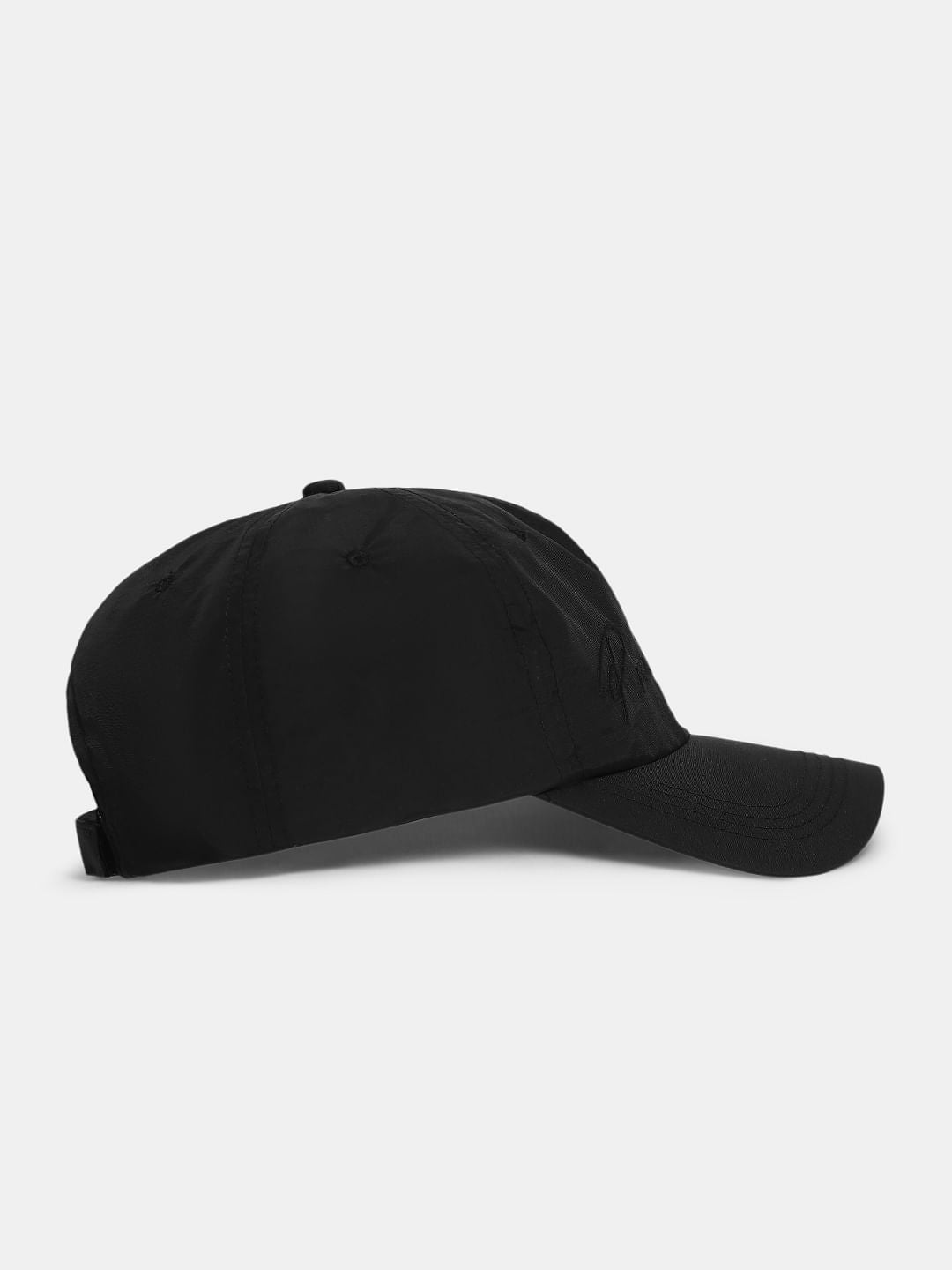 Black Embroidered Text Cap
