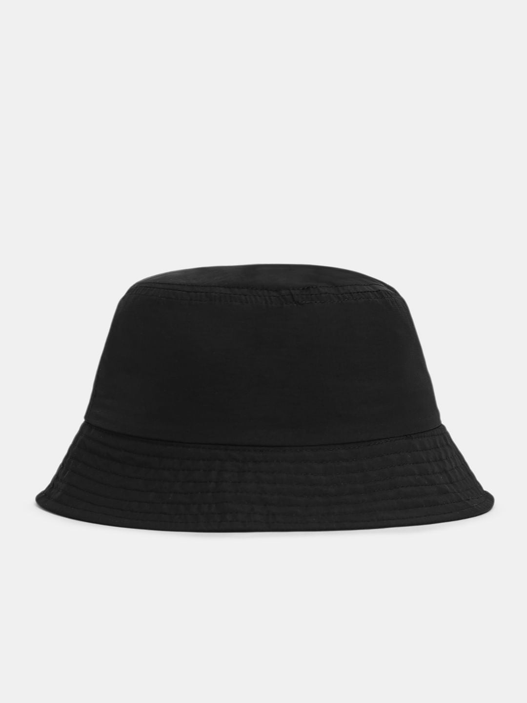 Black Embroidered Text Bucket Hat