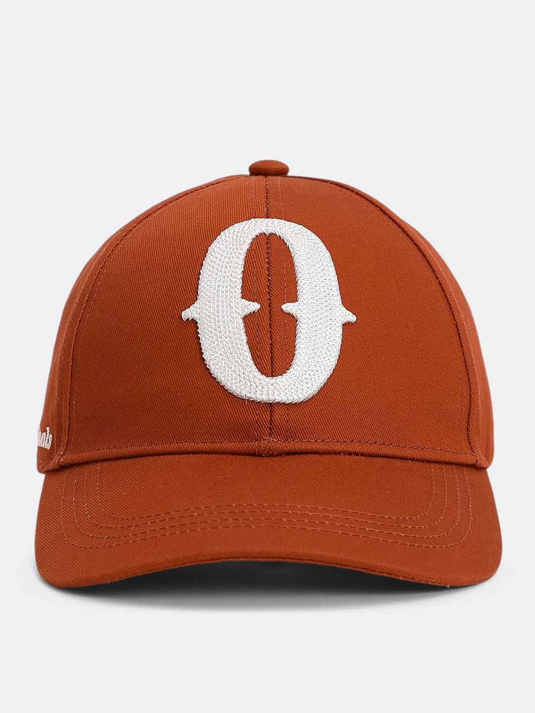 Red Embroidered Print Cap