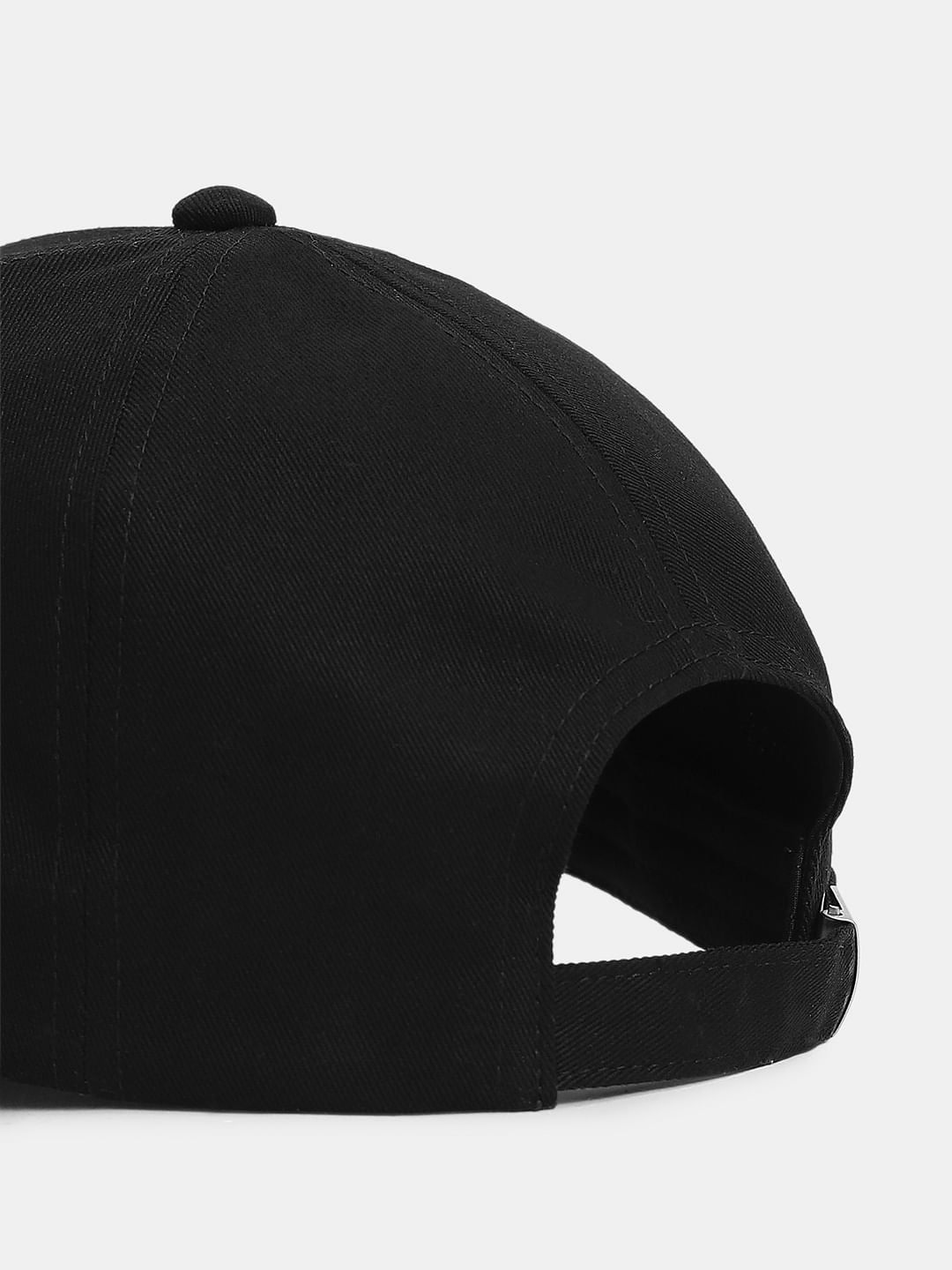 Black Embroidered Print Cap