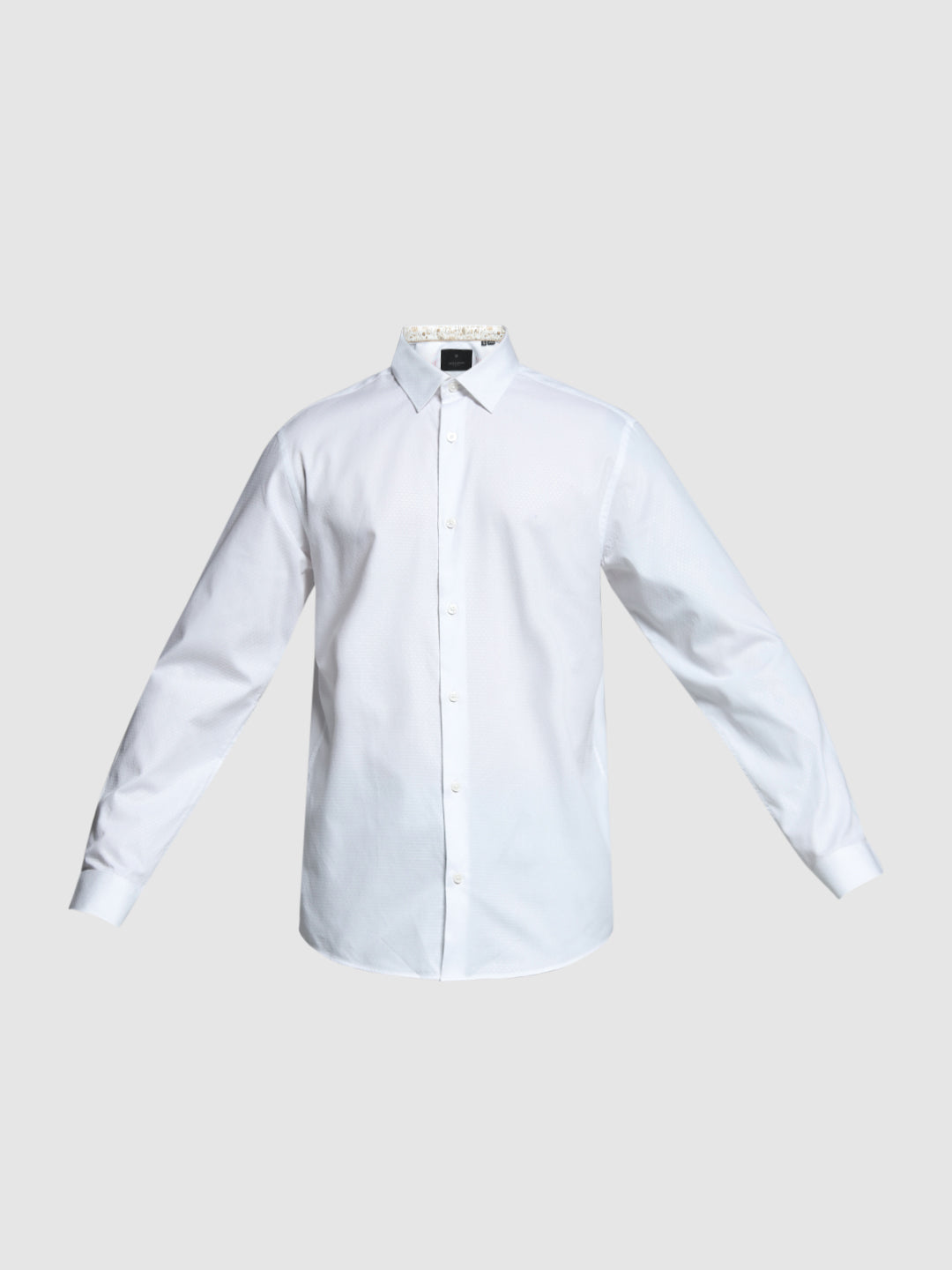 White Dobby Cotton Slim Fit Shirt
