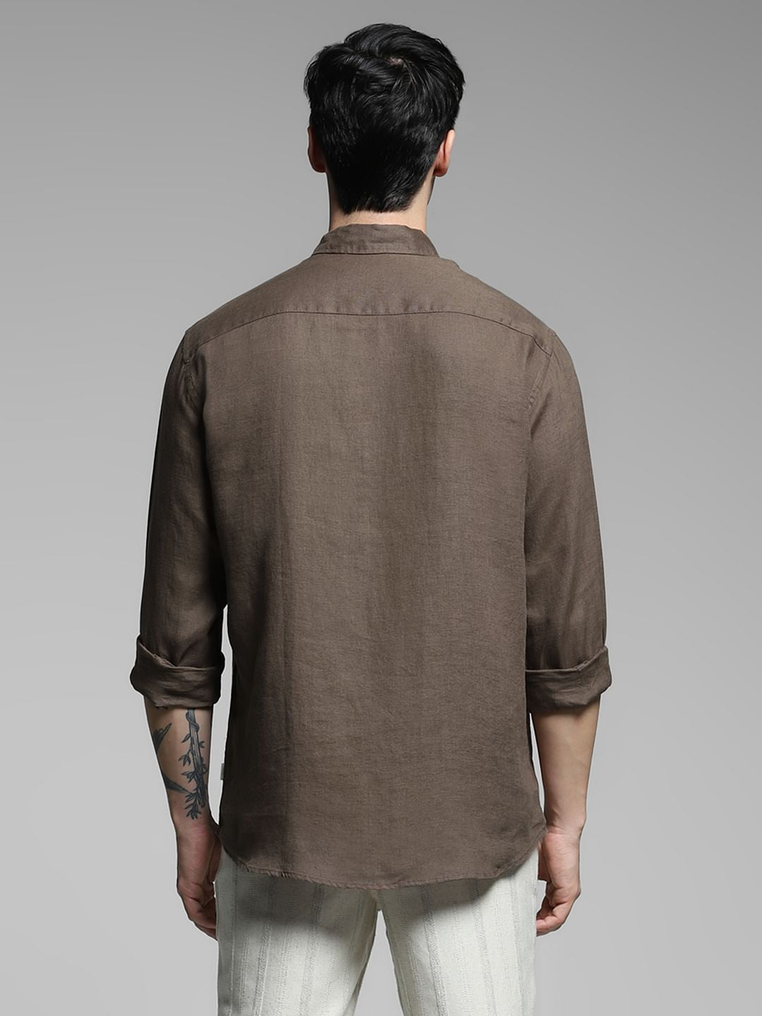 Brown Linen Full Sleeves Shirt