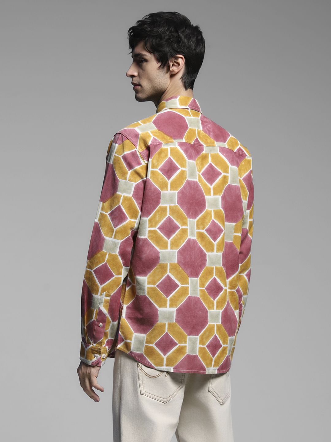 Brown Abstract Print Shirt