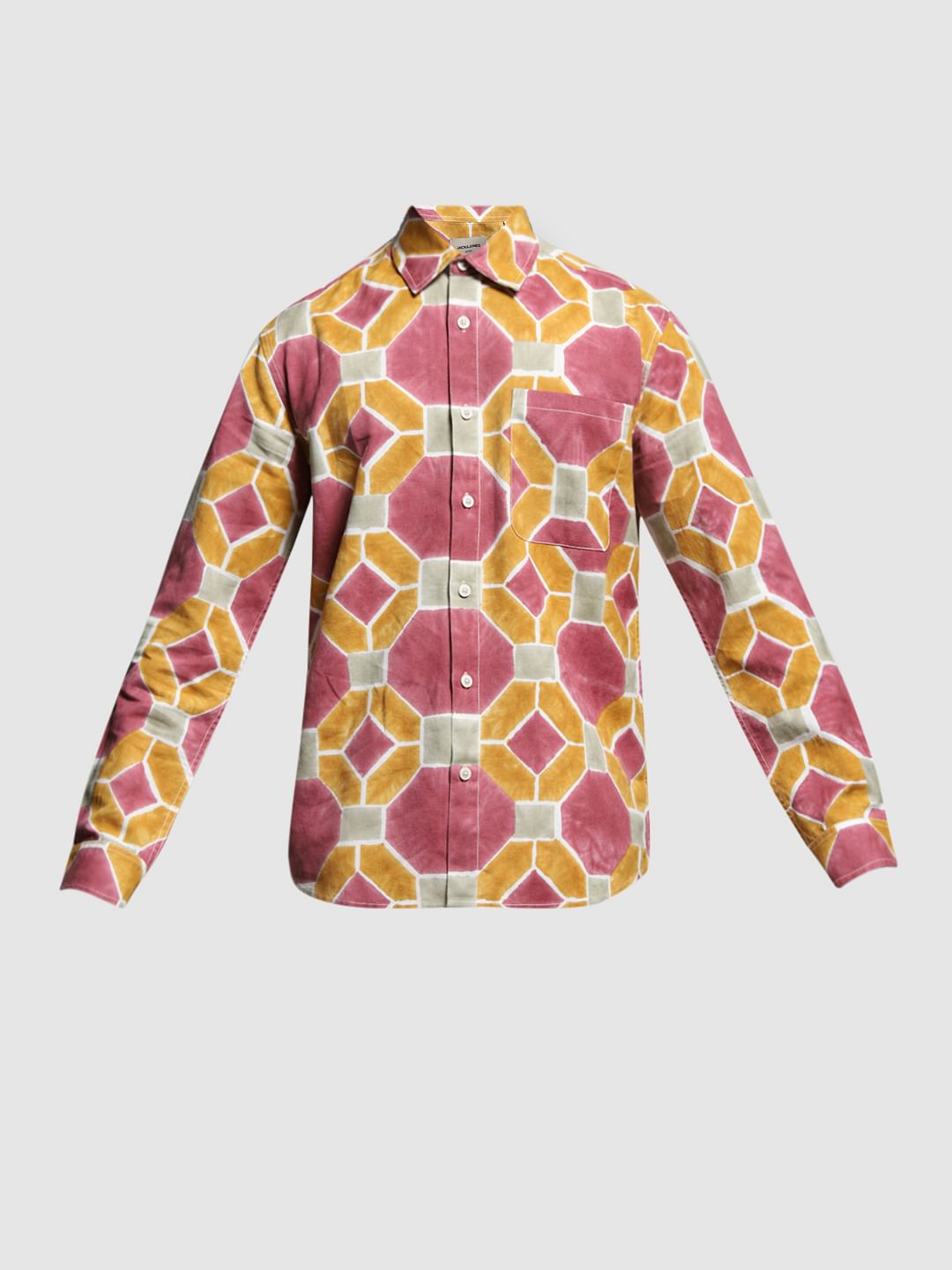 Brown Abstract Print Shirt