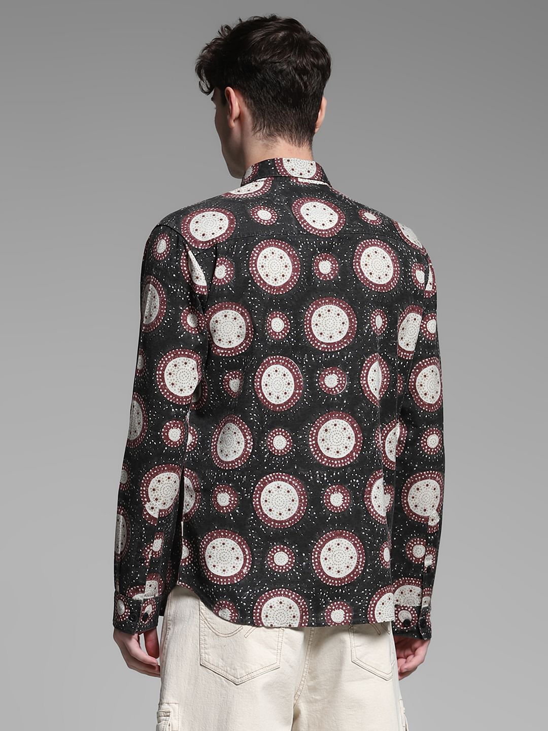 Grey Abstract Print Shirt