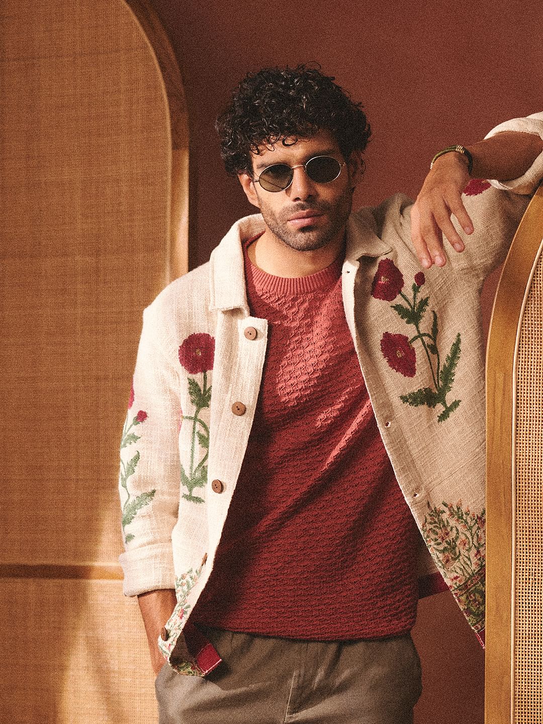 White Embroidered Cotton Oversized Shirt