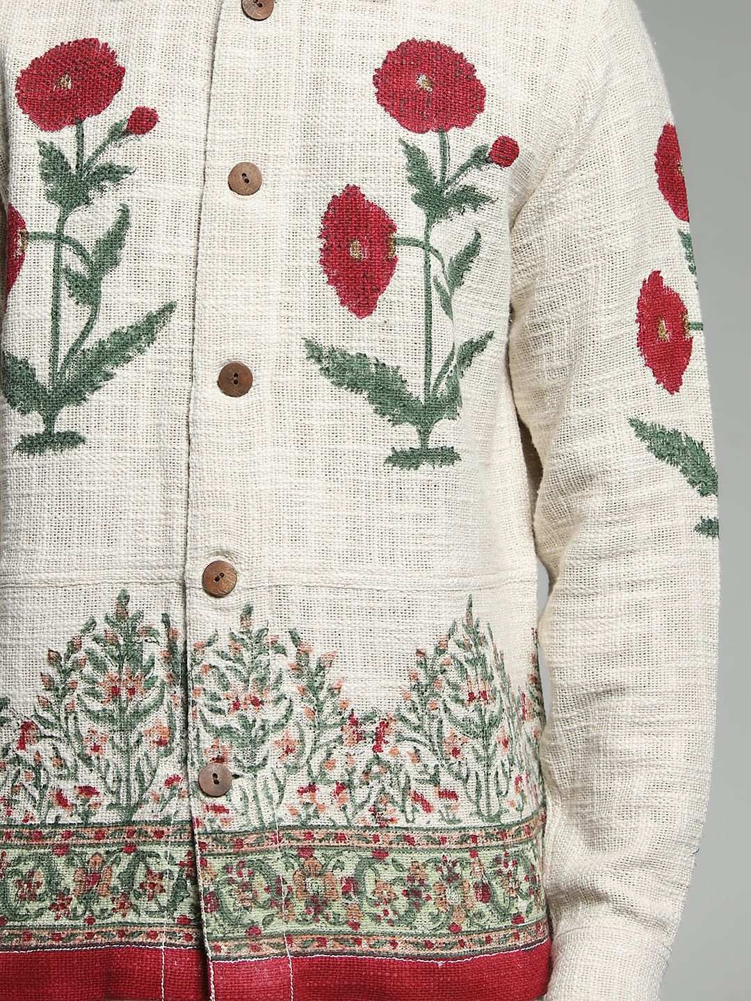 White Embroidered Cotton Oversized Shirt