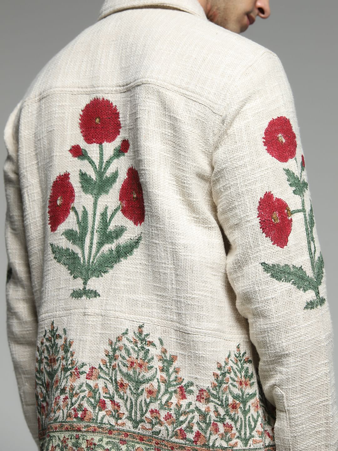 White Embroidered Cotton Oversized Shirt