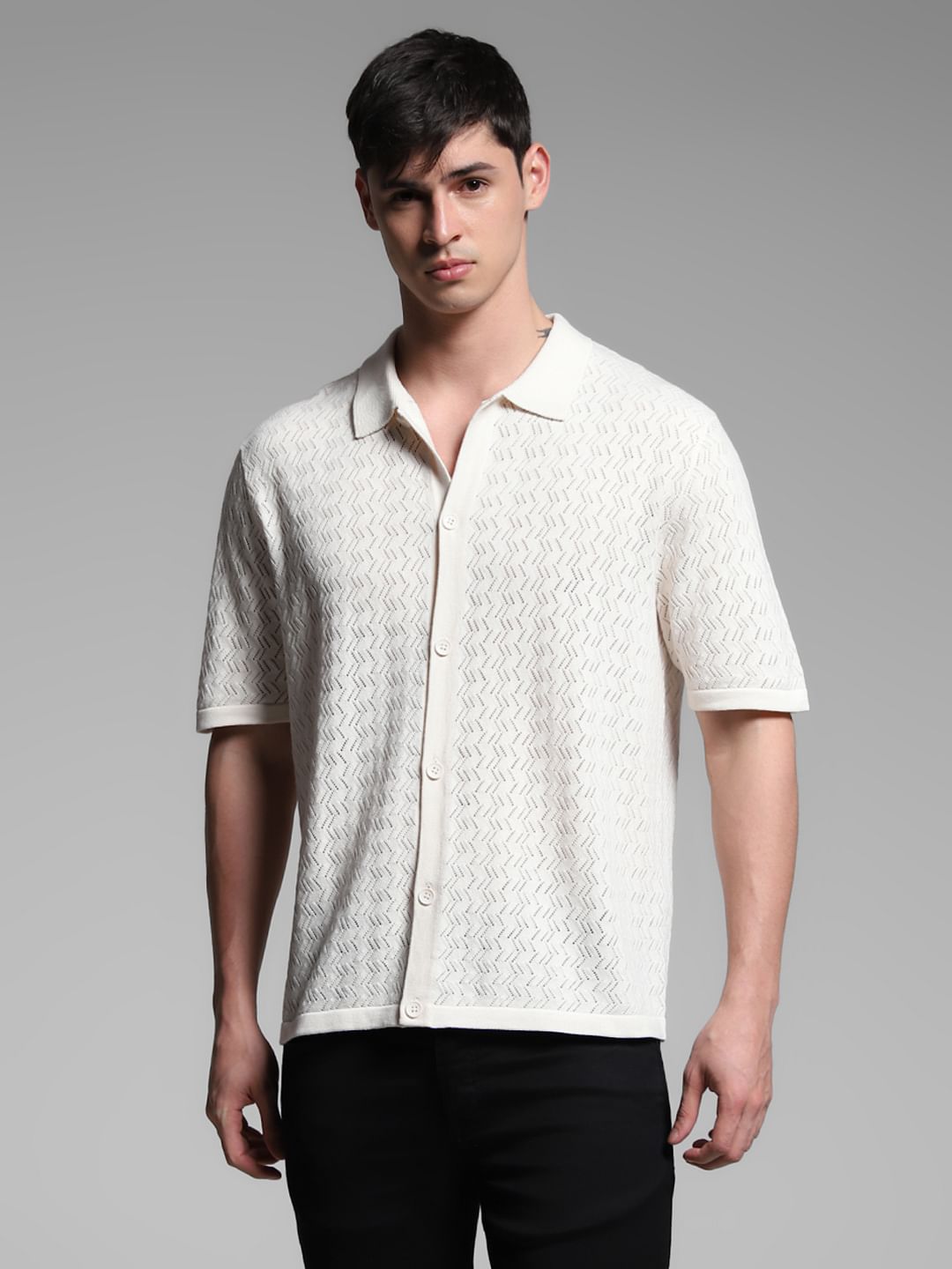 Beige Knitted Polo