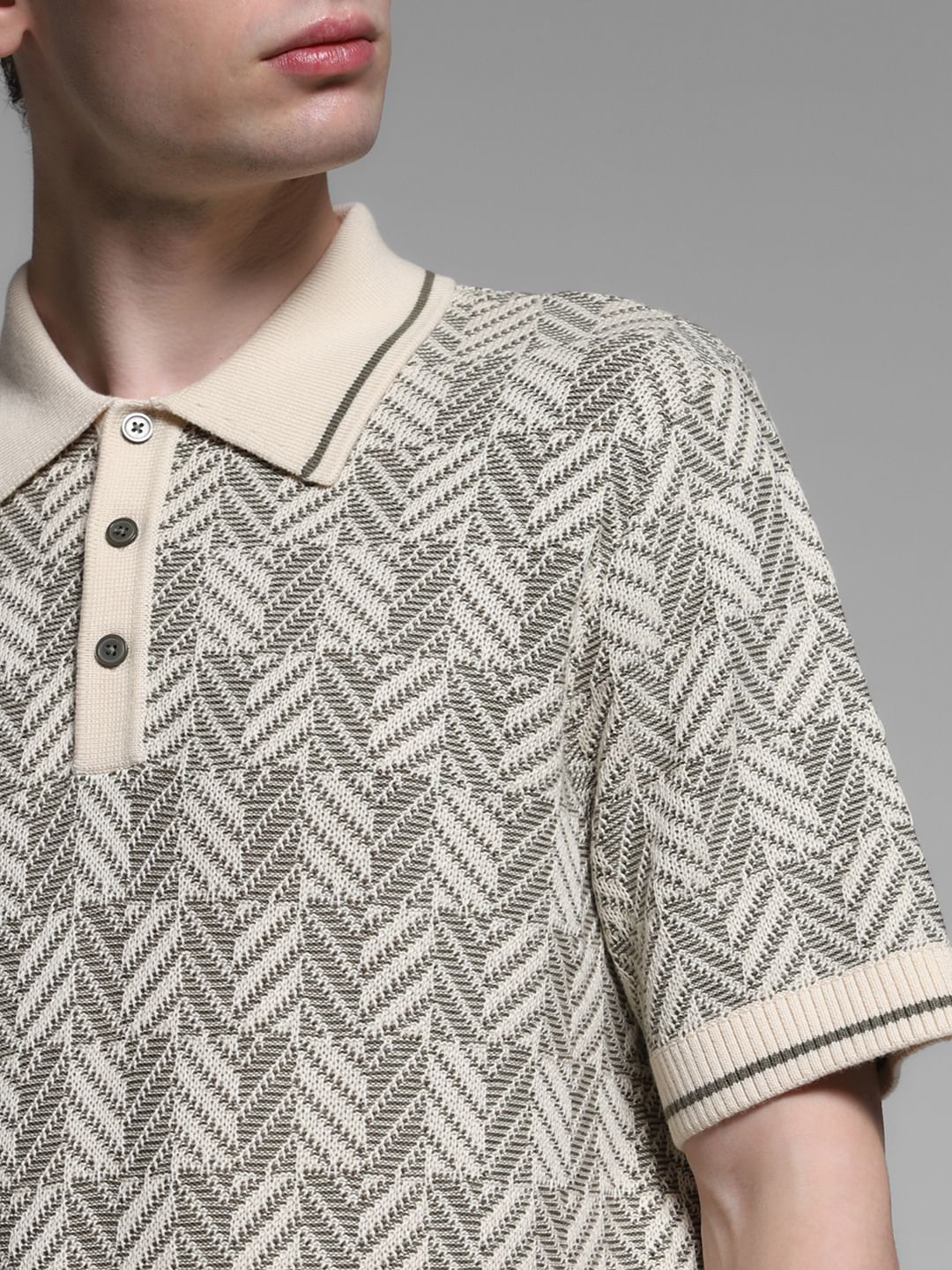 Light Green Structured Knit Polo