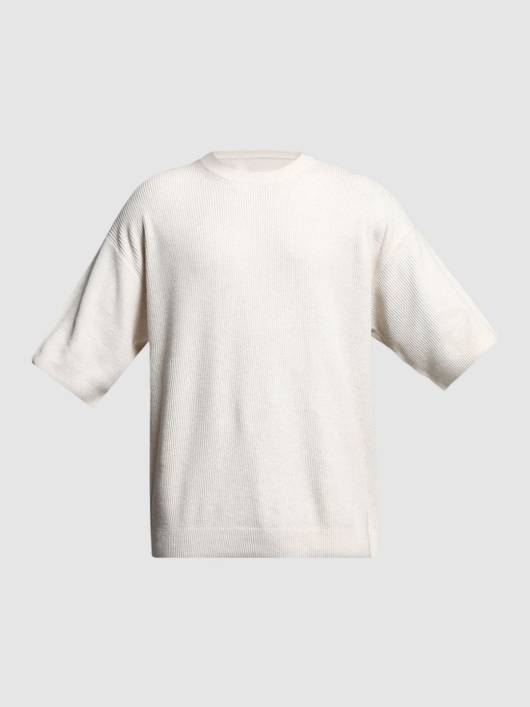 Beige Crew Neck Pullover