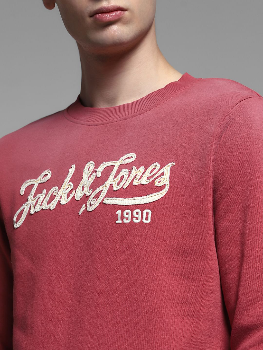 Pink Applique Patchwork Sweatshirt