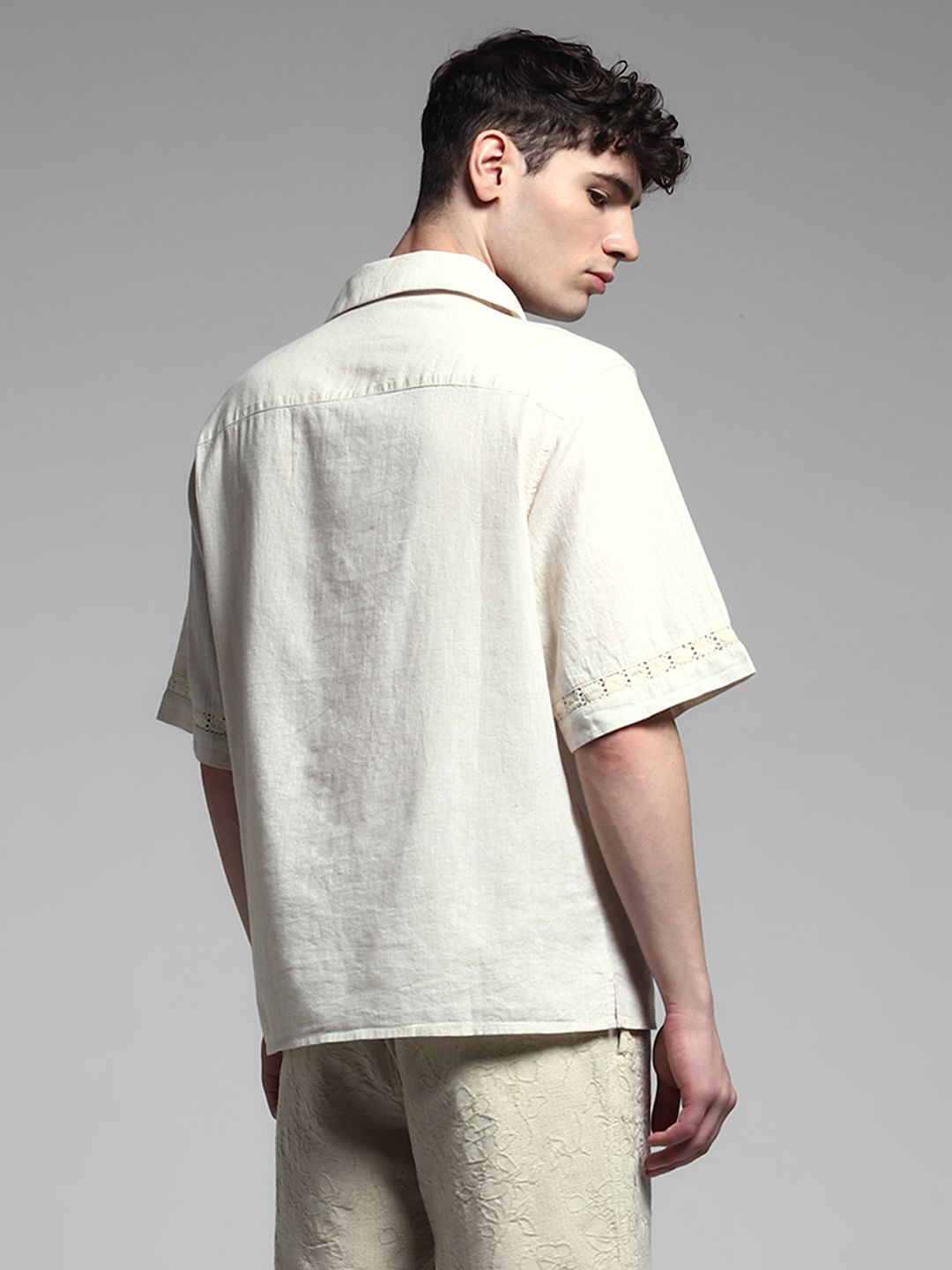 Off-White Cotton Flax Shirt