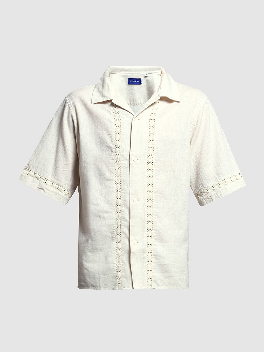 Off-White Cotton Flax Shirt