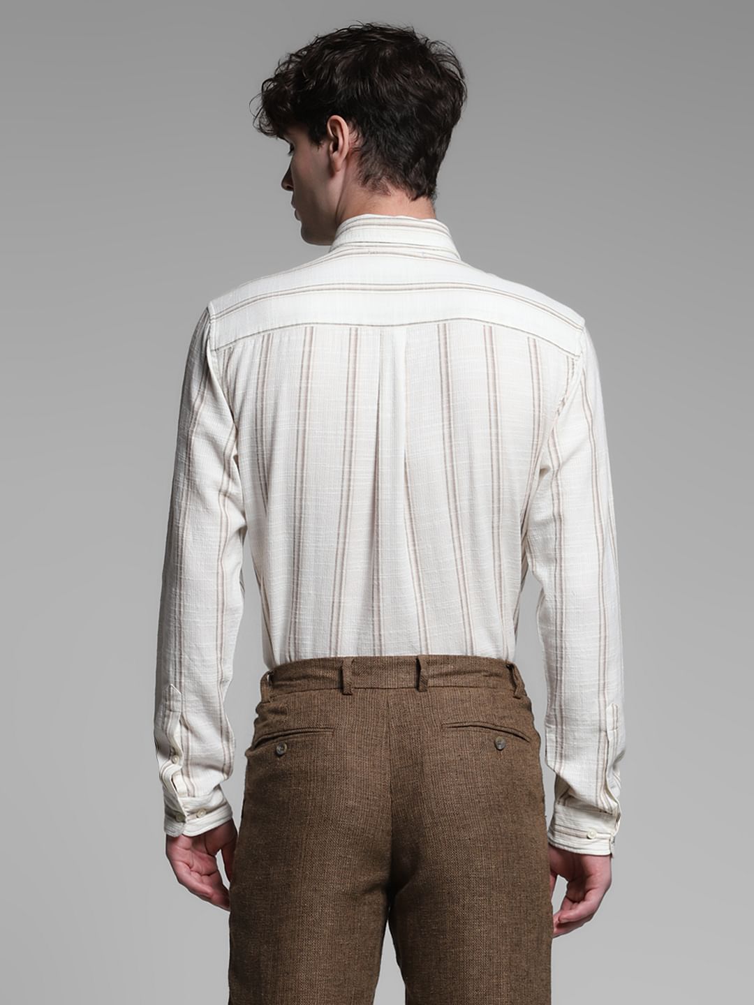 White Striped Dobby Cotton Shirt