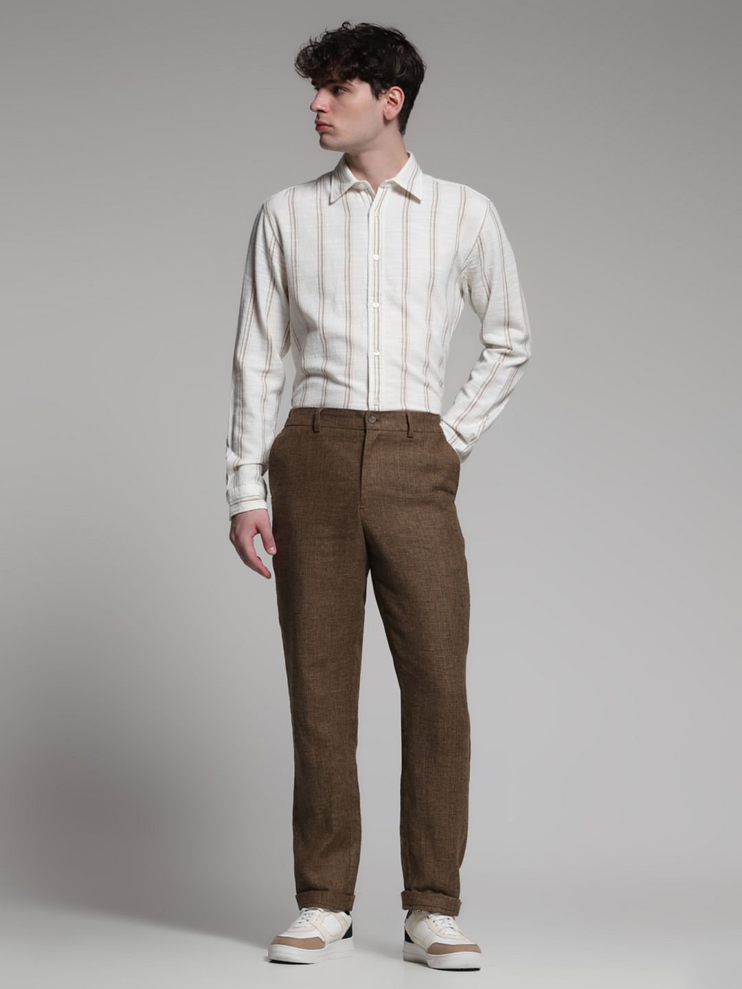 White Striped Dobby Cotton Shirt