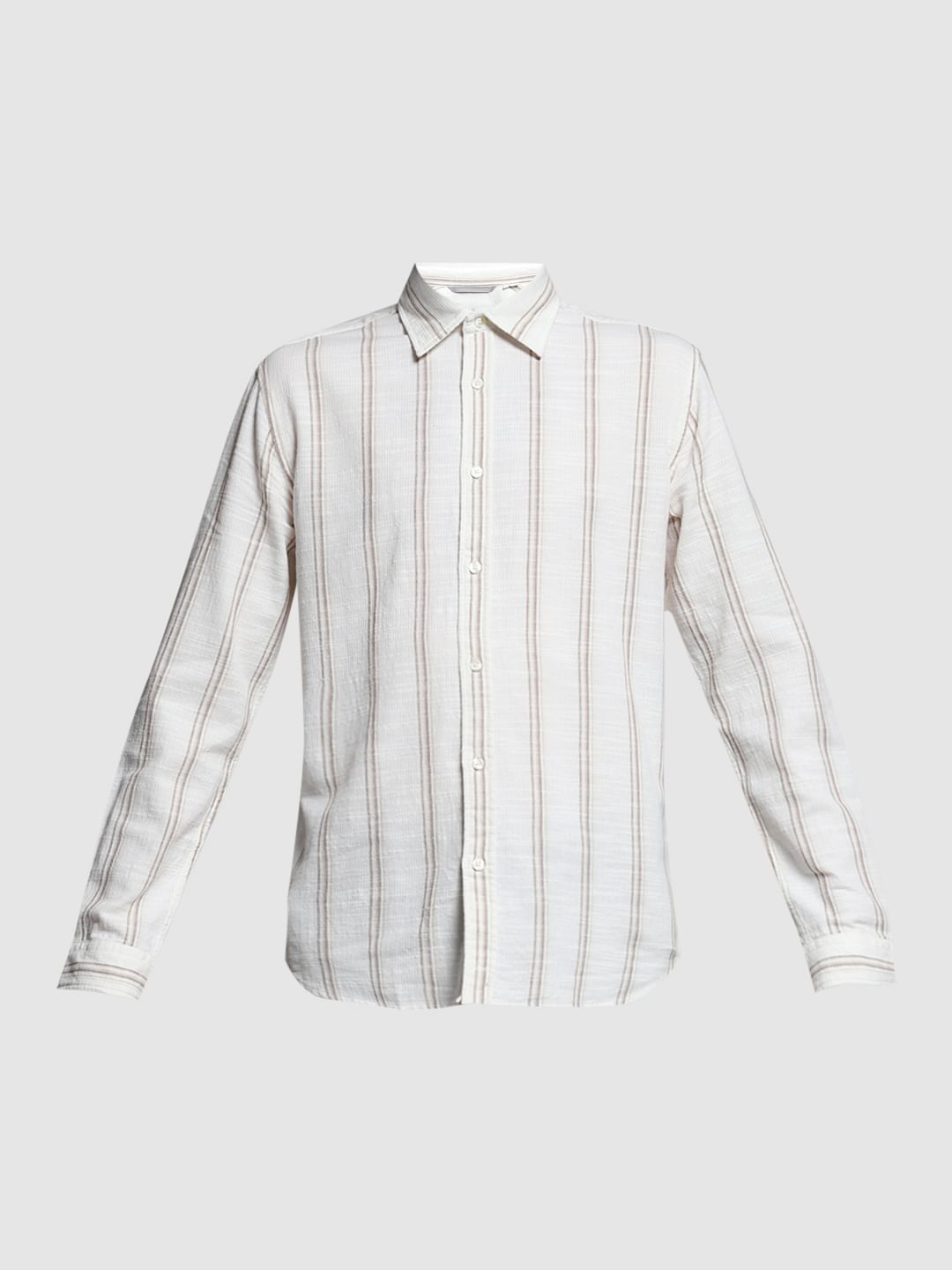 White Striped Dobby Cotton Shirt