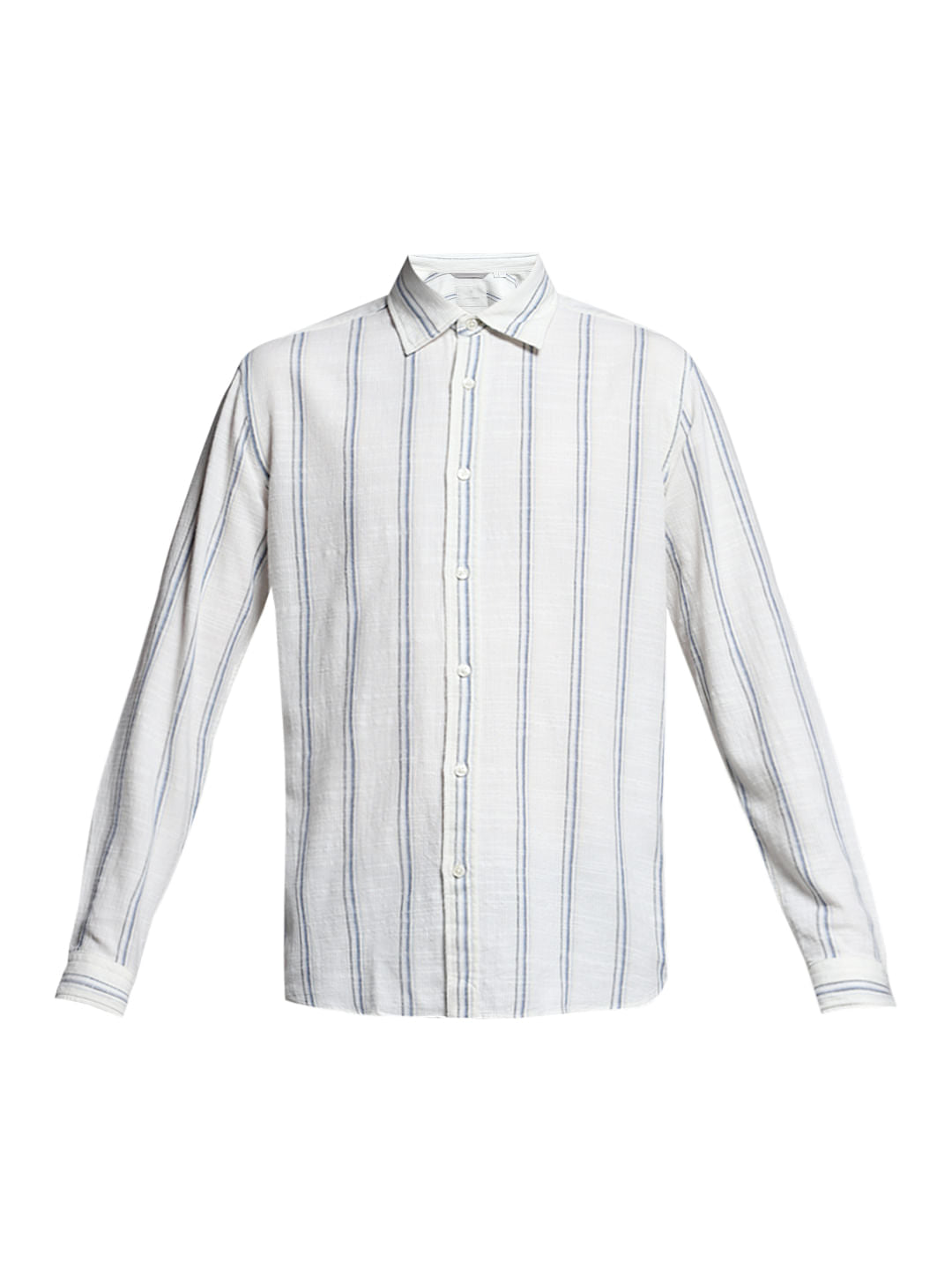 Blue Striped Dobby Cotton Shirt