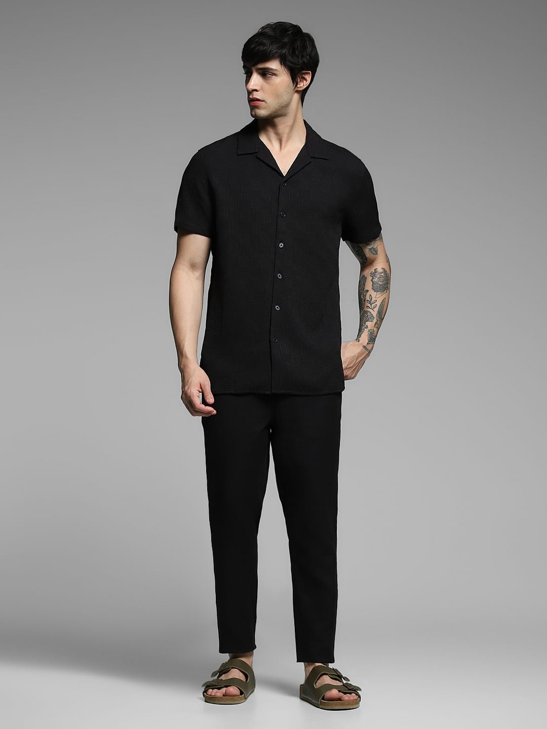 Black Resort Collar Comfort Fit Shirt