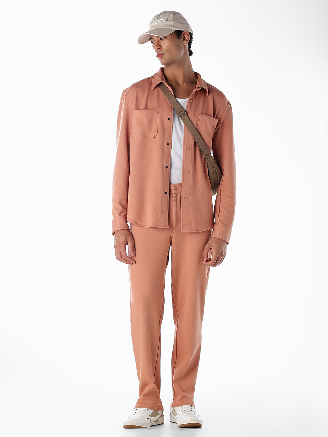 Oversized Full Sleeves Shirt - Orange