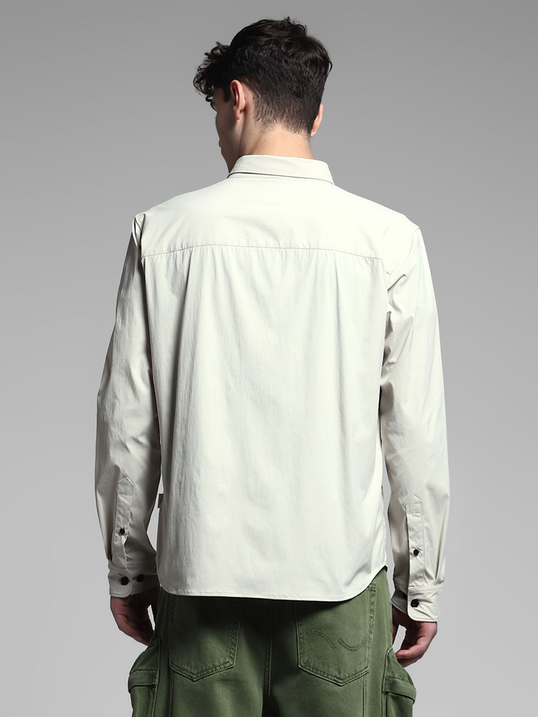 White Logo Print Oversized Shirt