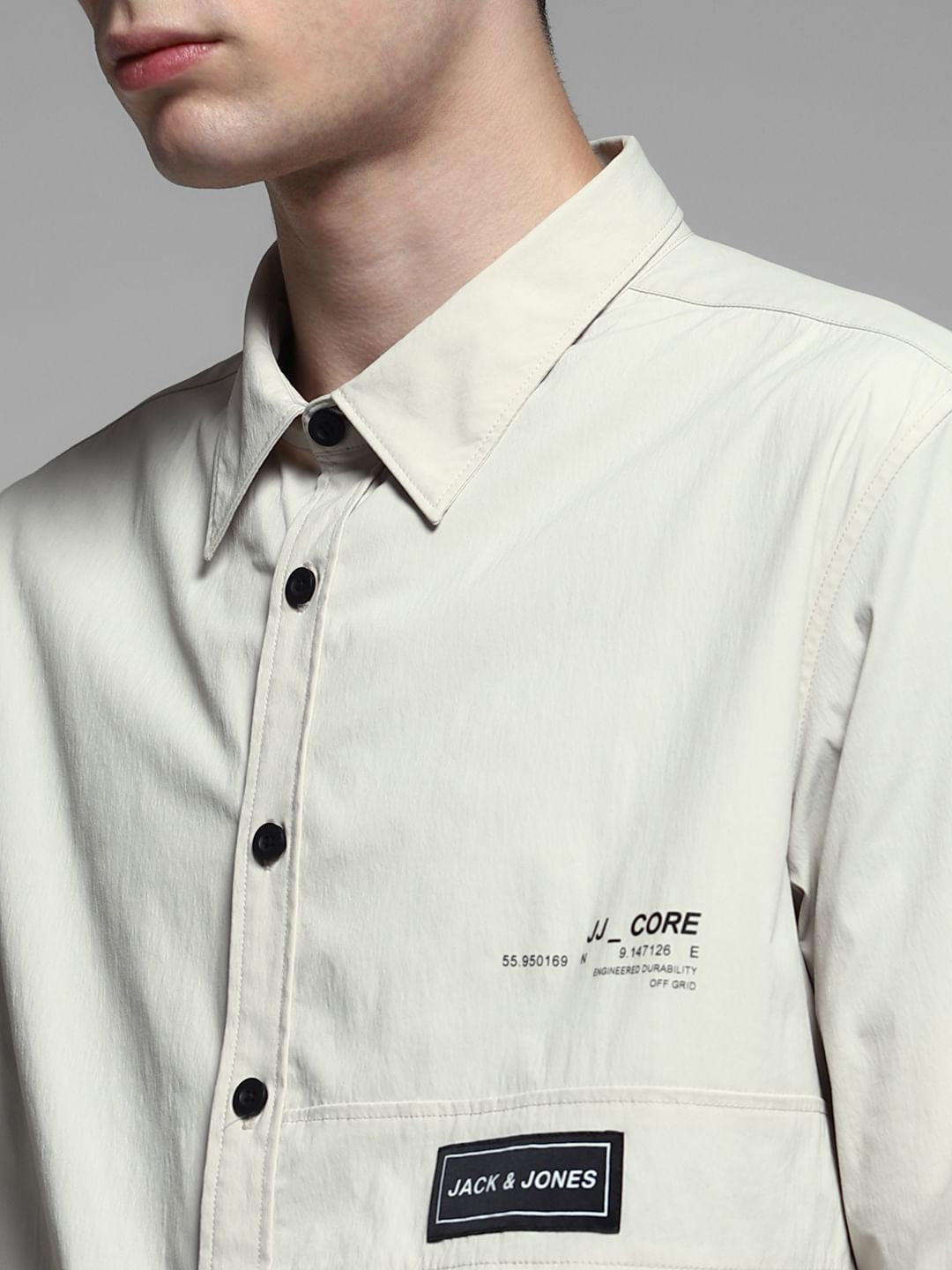 White Logo Print Oversized Shirt