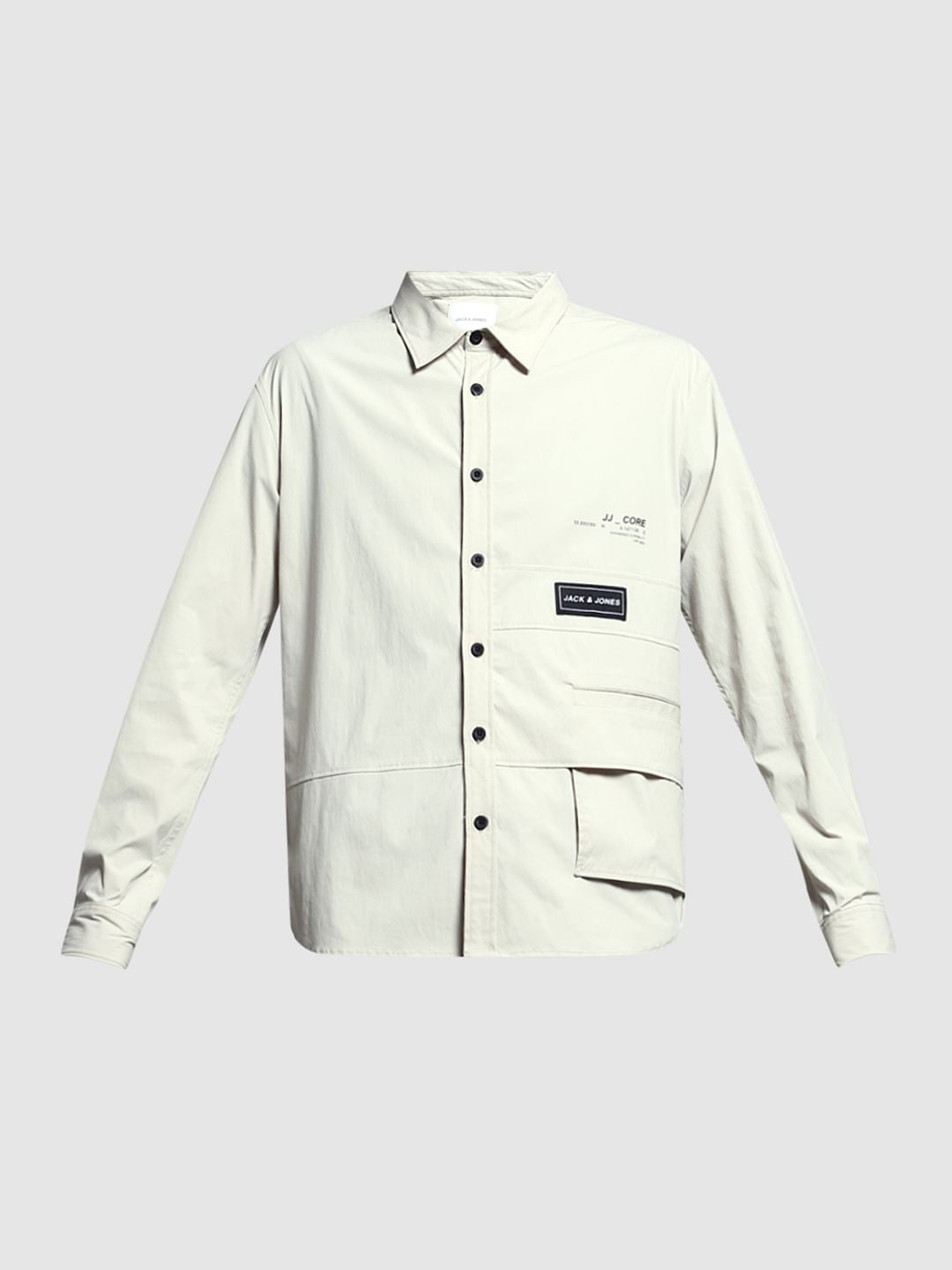 White Logo Print Oversized Shirt