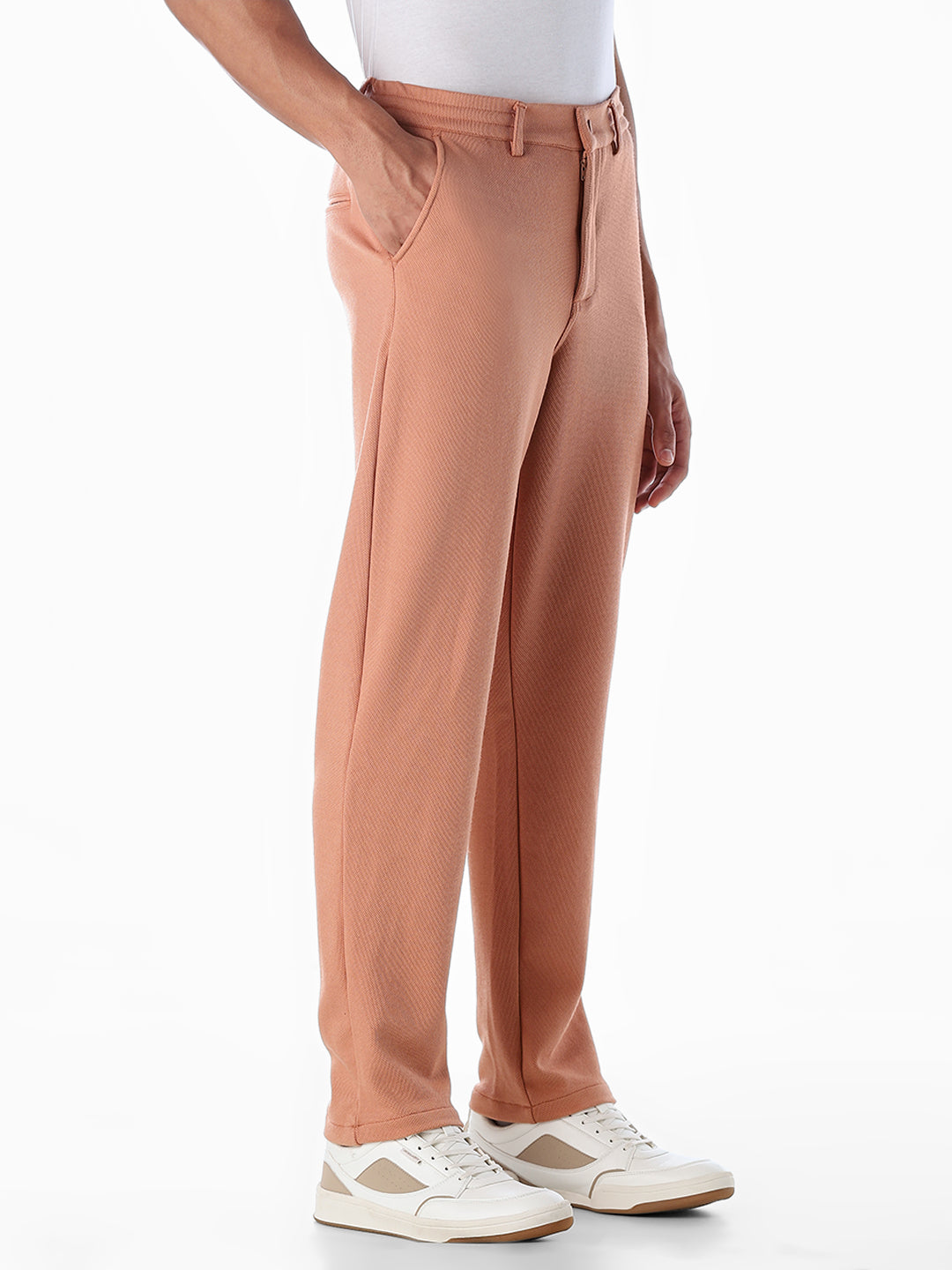 Regular Fit Mid Rise Pants - Orange