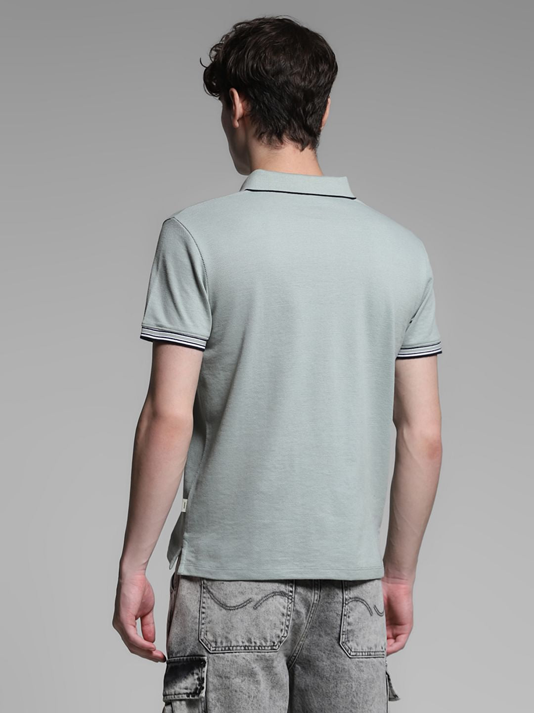 Light Green Knitted Cotton Polo