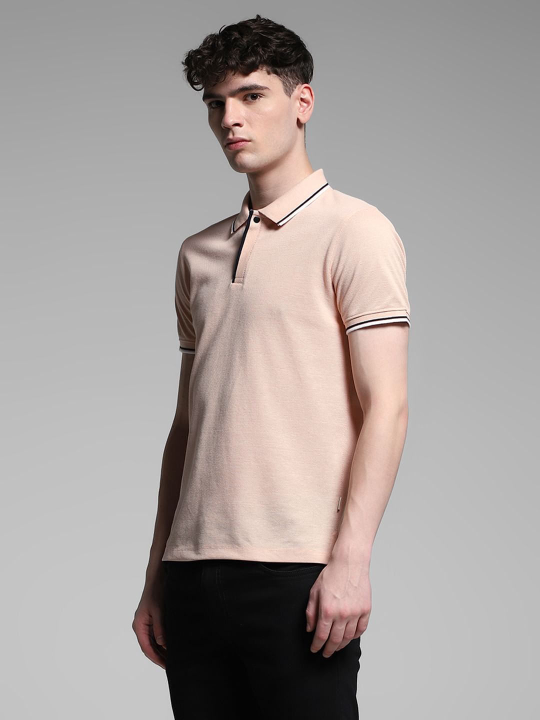 Light Pink Knitted Cotton Polo
