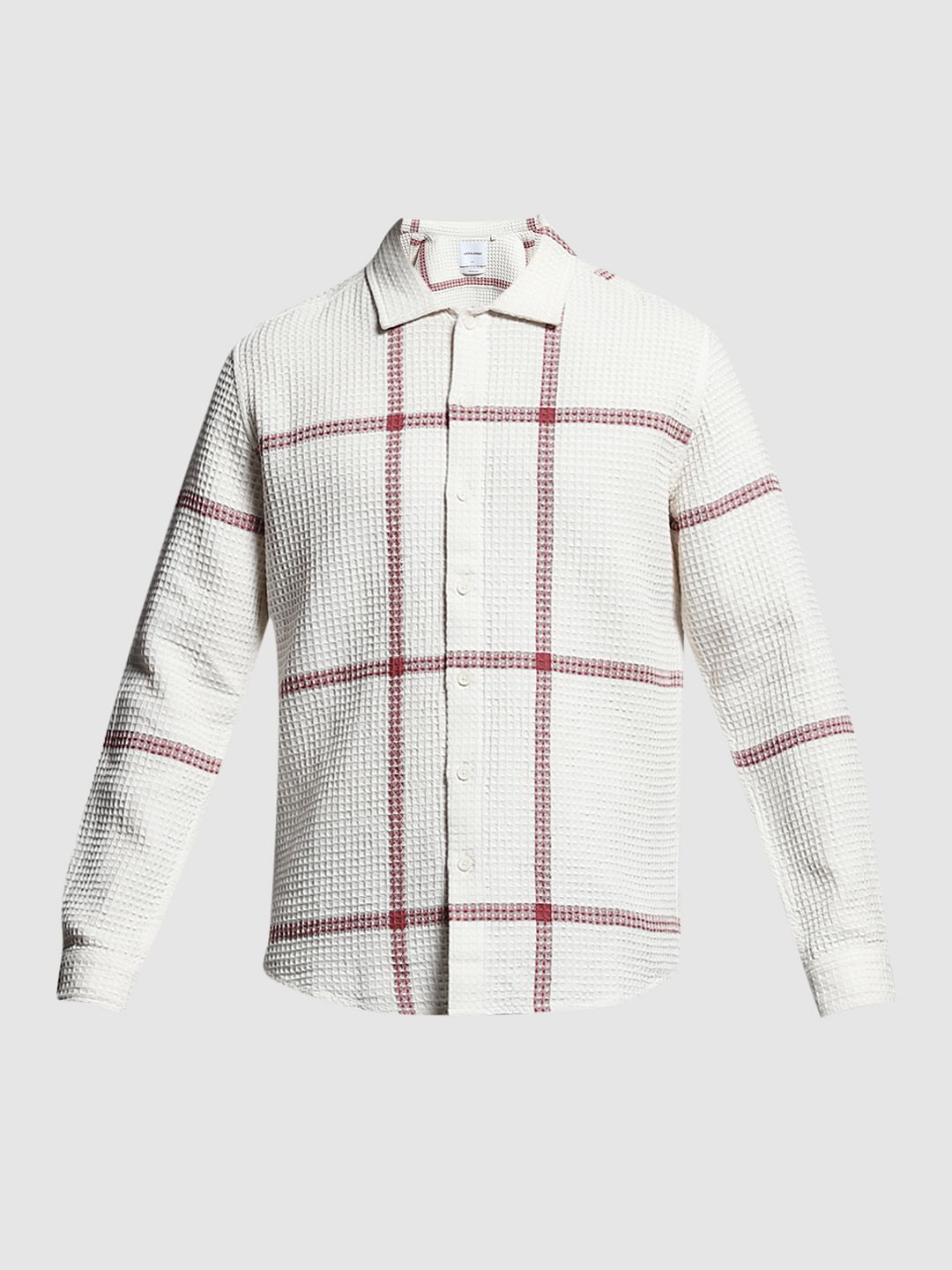 White Check Print Cotton Shirt