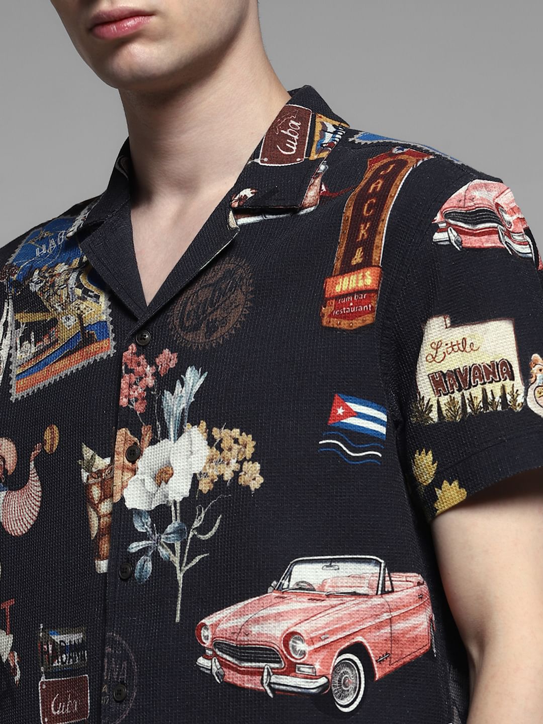 Black Printed Cotton Shirt