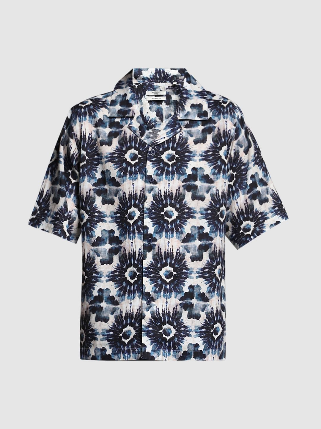 Black Printed Oversized Shirt