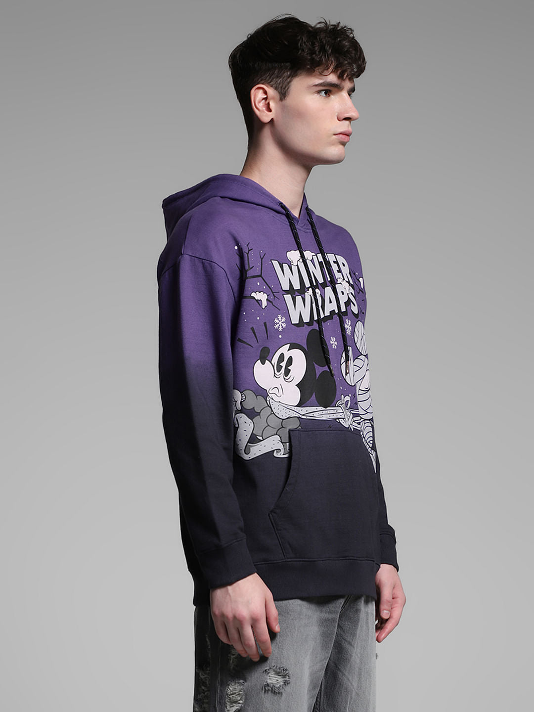 Purple Mickey Printed Sweatshirt