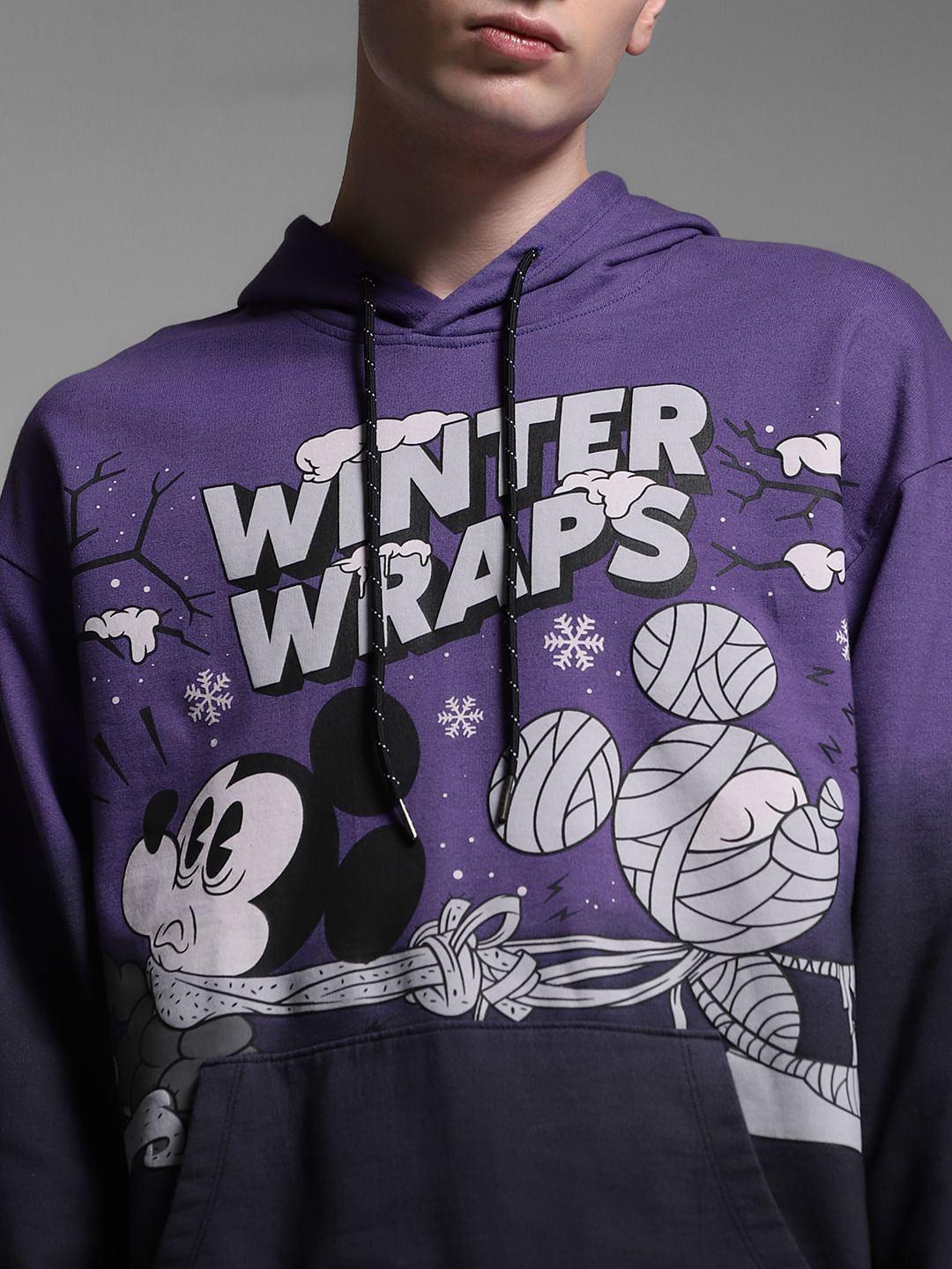 Purple Mickey Printed Sweatshirt