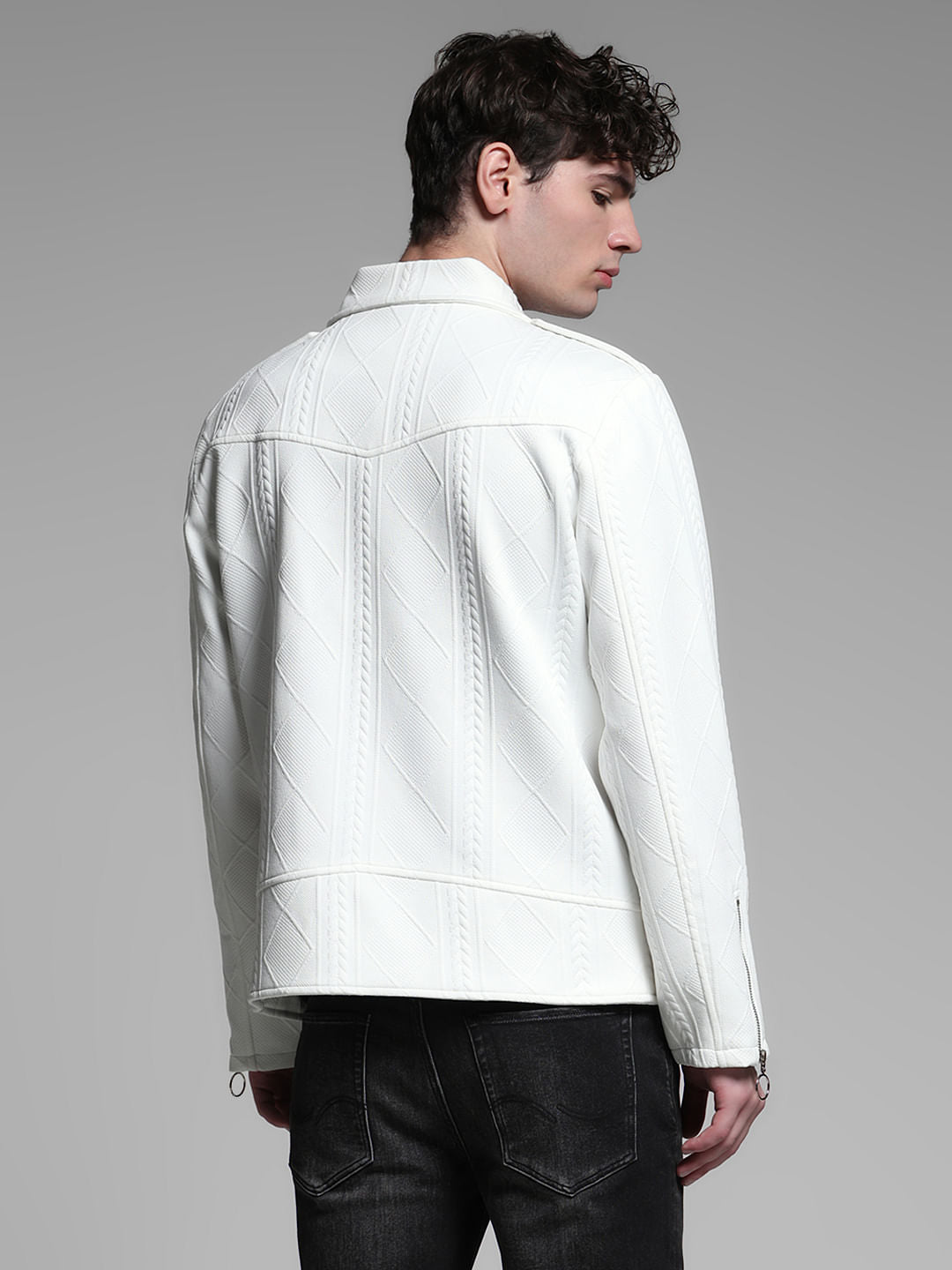 White Multi-Zip Detail Jacket