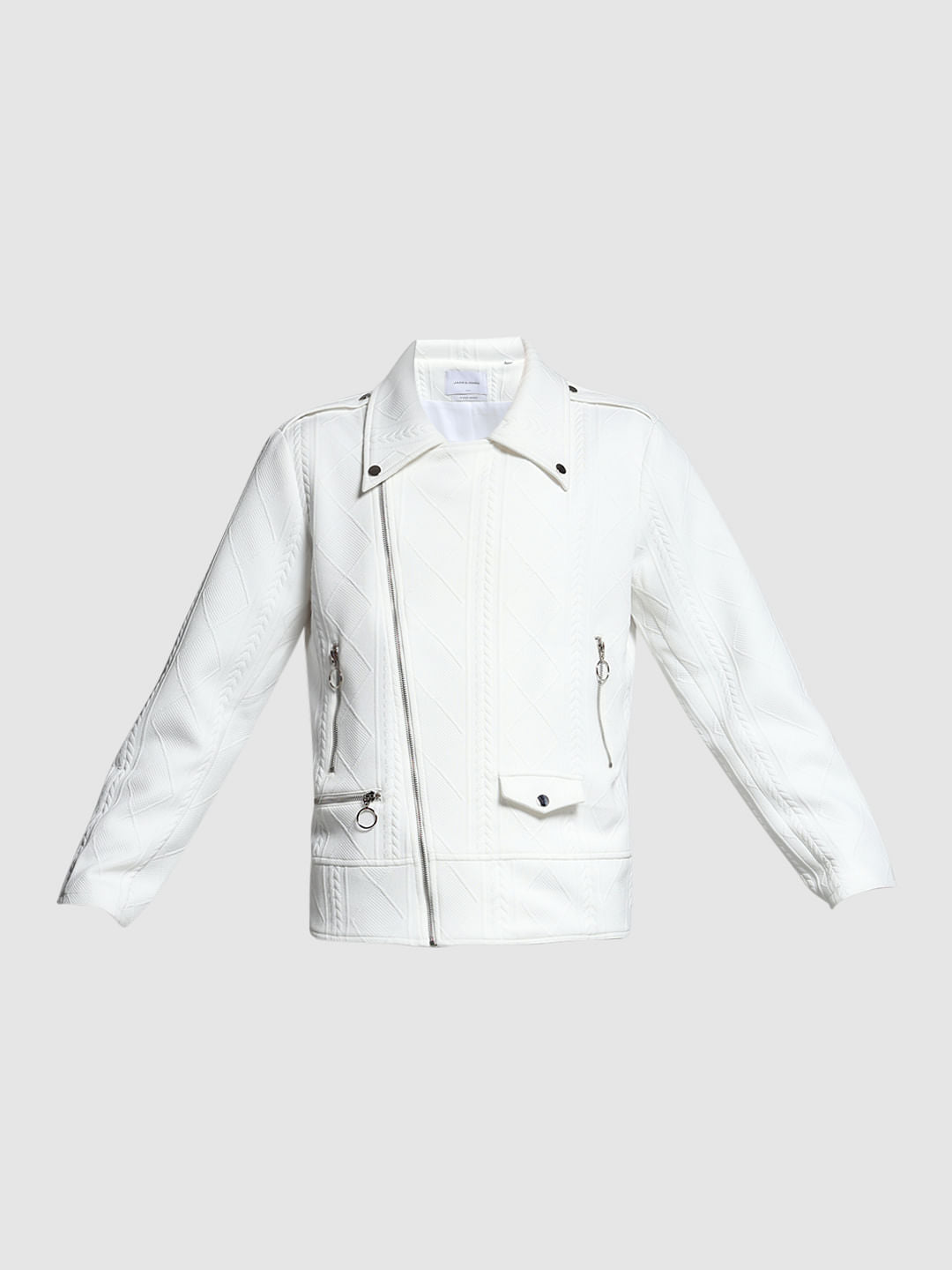 White Multi-Zip Detail Jacket