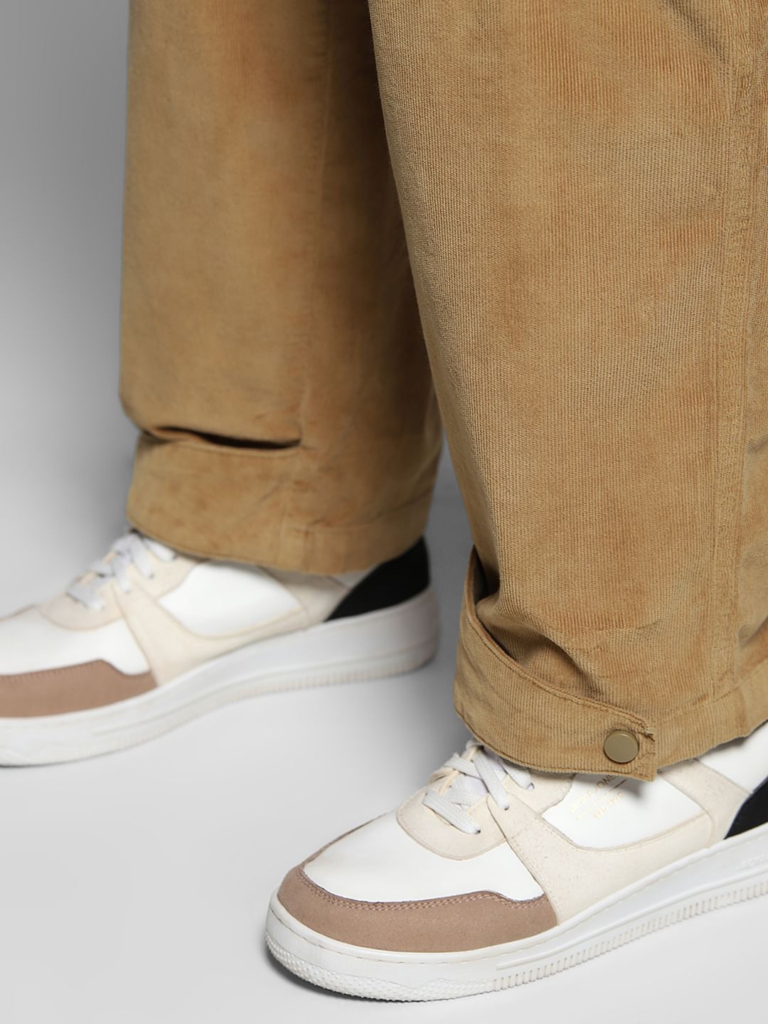 Brown Mid Rise Loose Fit Pants