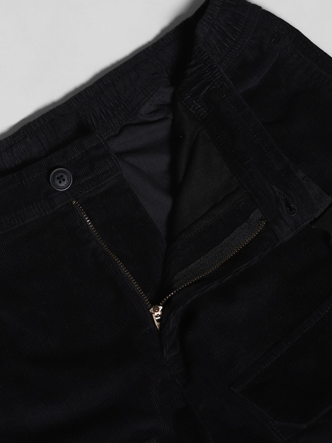 Black Mid Rise Loose Fit Pants