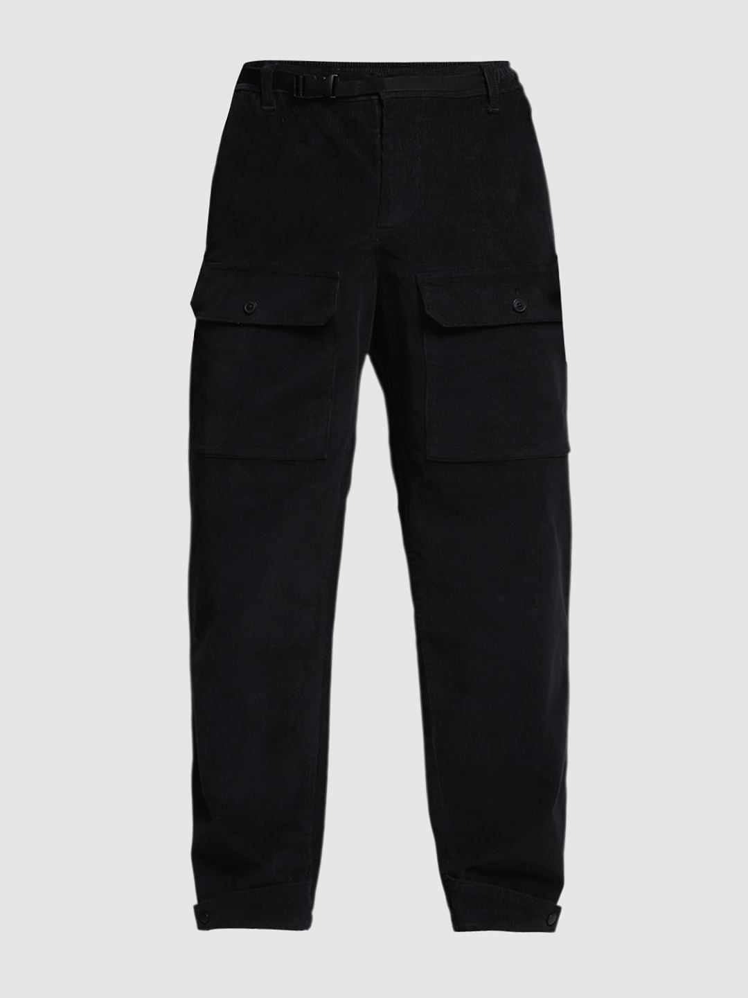 Black Mid Rise Loose Fit Pants